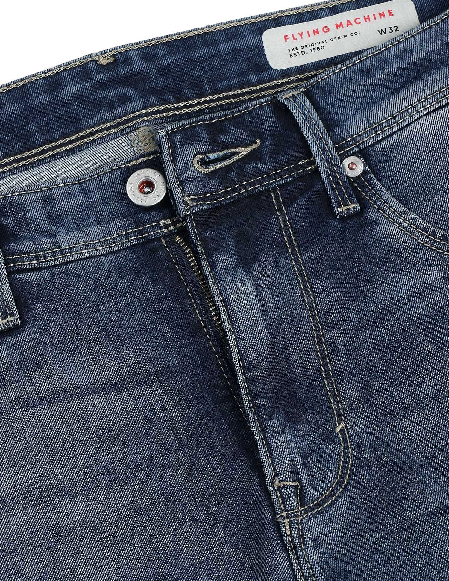Flying Machine Slash Slim Tapered Fit Washed Jeans