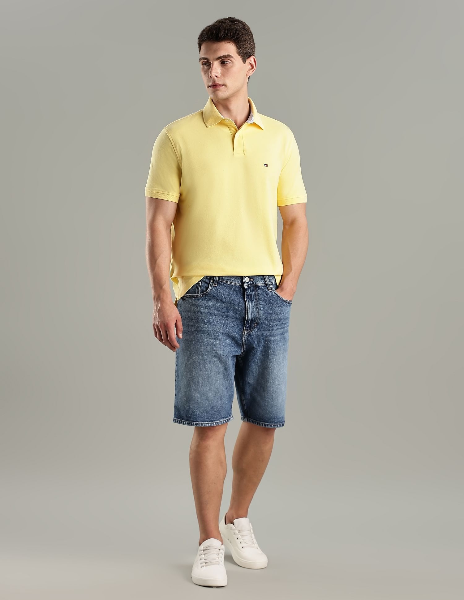 Tommy Hilfiger Solid Regular-Fit Cotton Polo T-Shirt