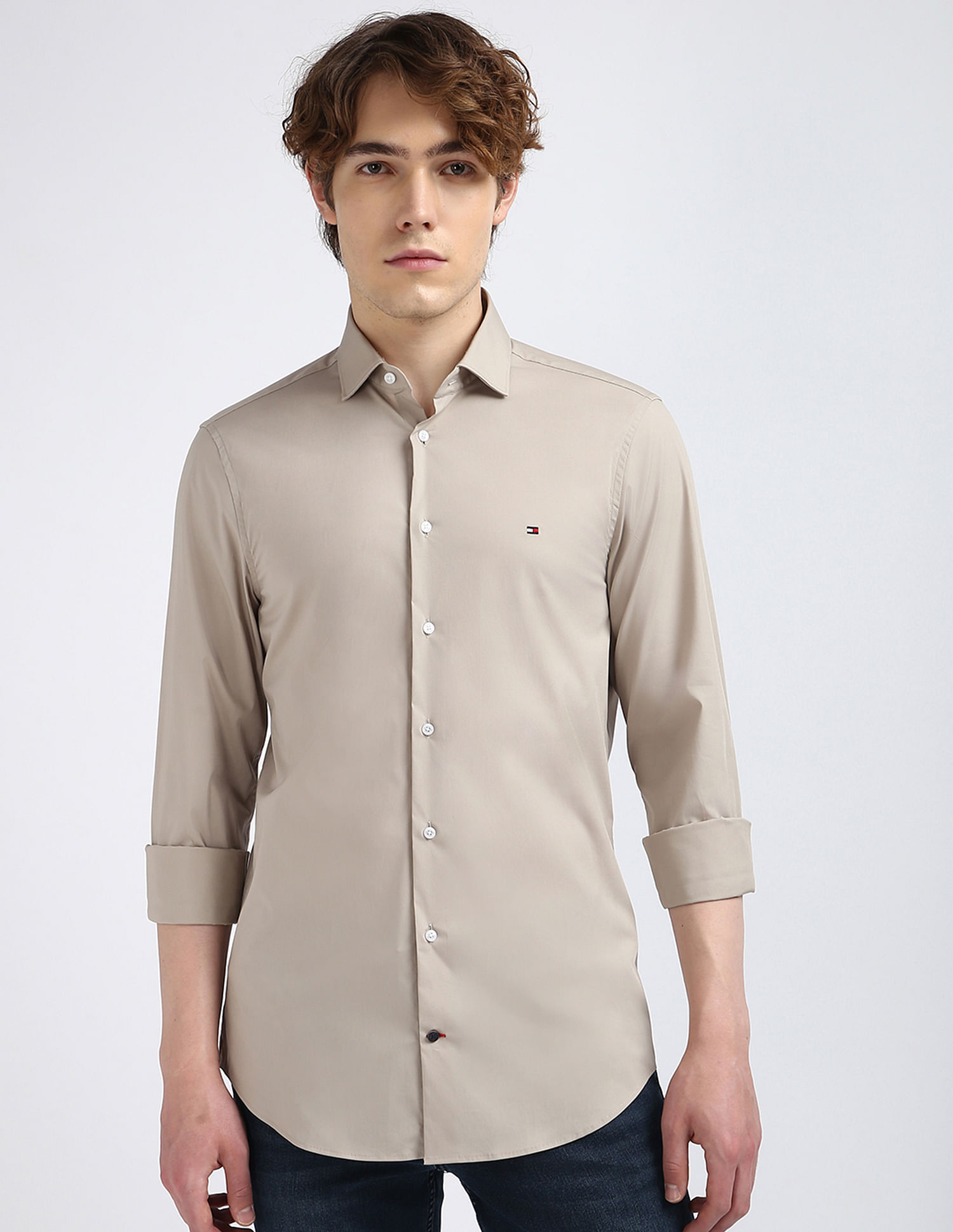 Tommy Hilfiger Poplin Solid Slim Fit Shirt