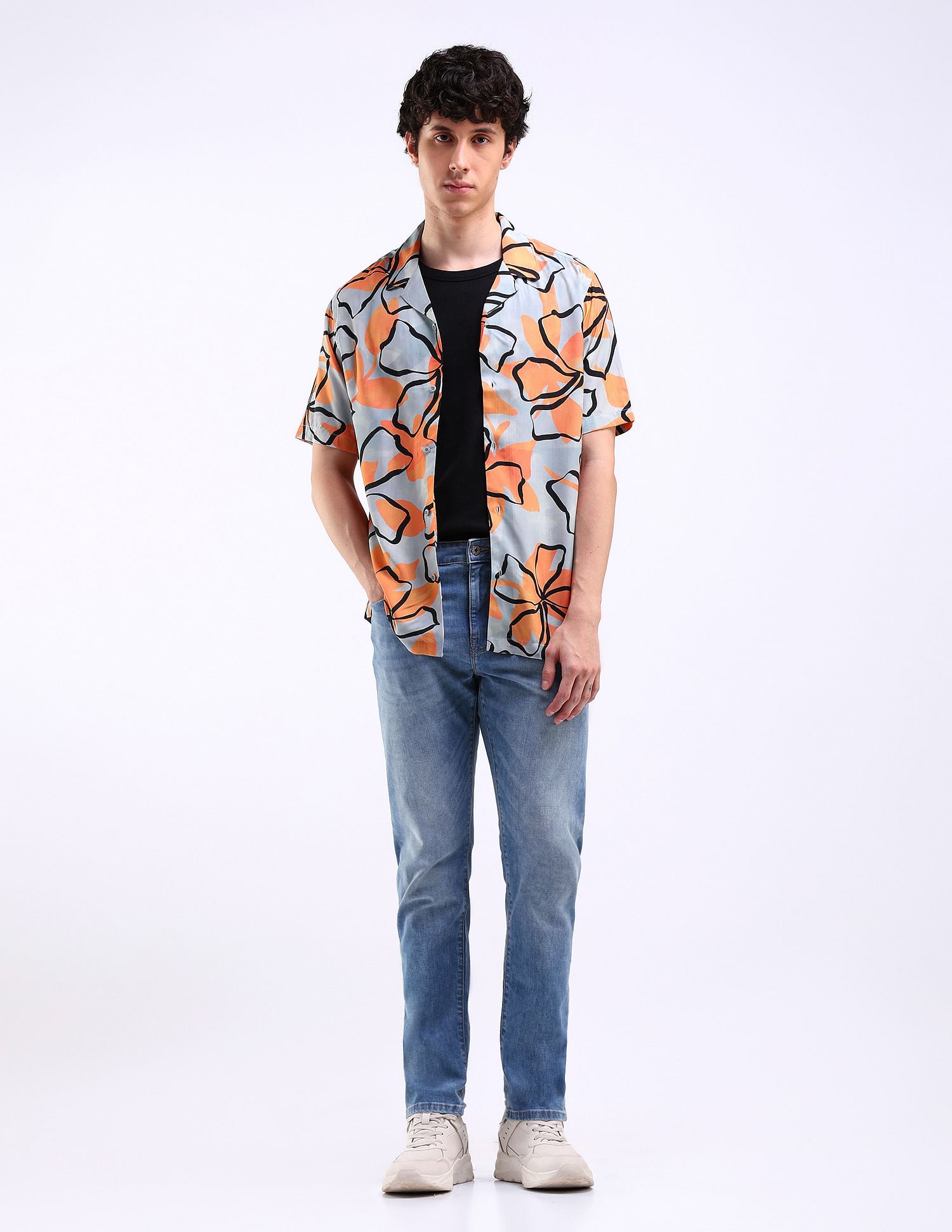 Flying Machine Slash Slim Tapered Stone Wash Jeans