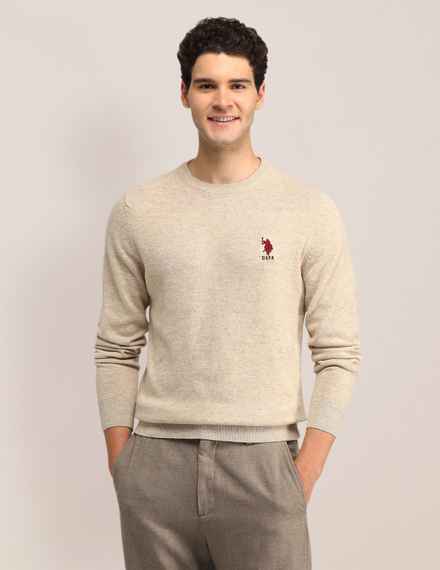 U.S. Polo Assn. Textured Regular Fit Sweater