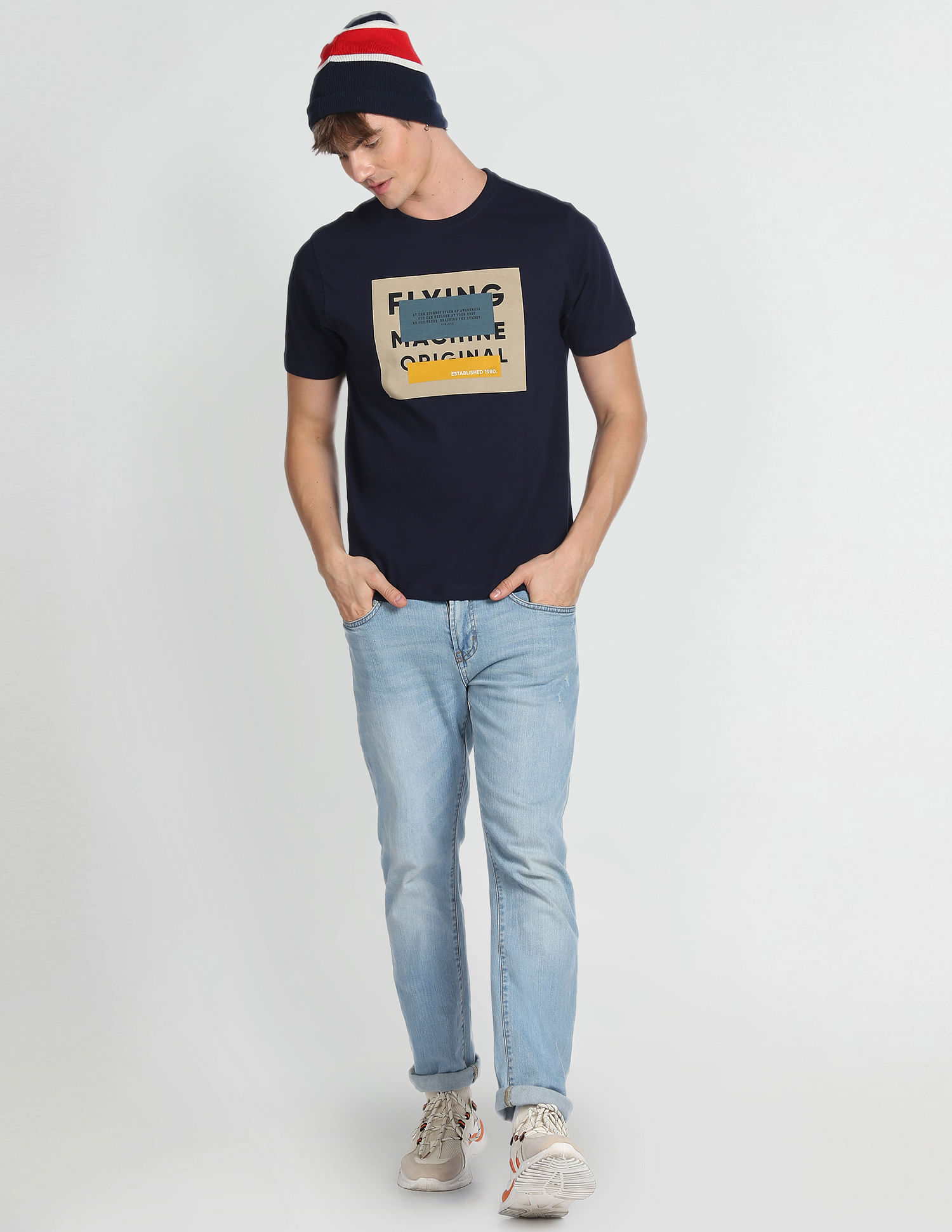 Flying Machine Brand Print Cotton T-Shirt