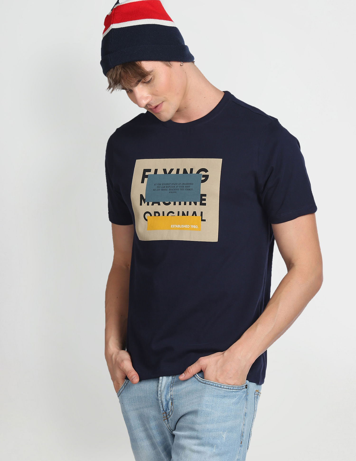 Flying Machine Brand Print Cotton T-Shirt