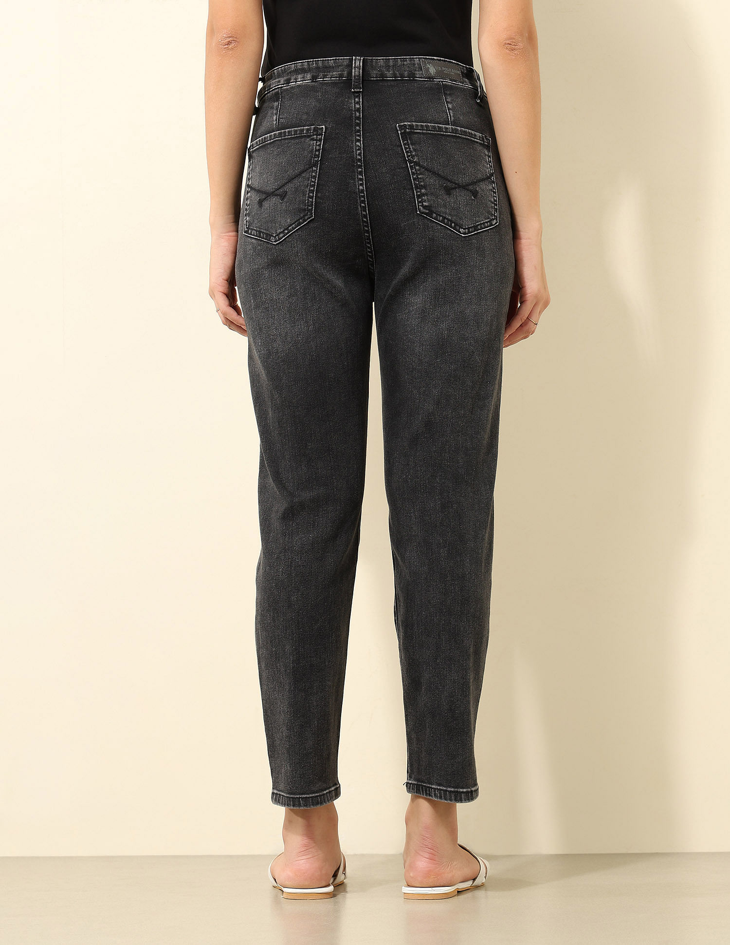 U.S. Polo Assn. Women High Rise Mom Fit Jeans