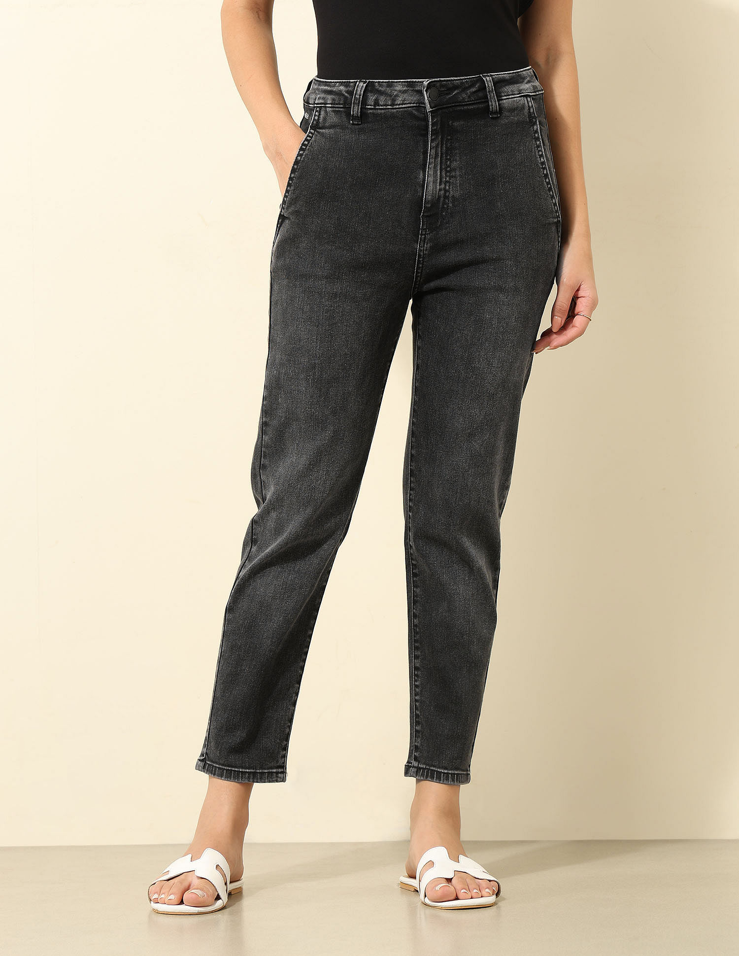 U.S. Polo Assn. Women High Rise Mom Fit Jeans