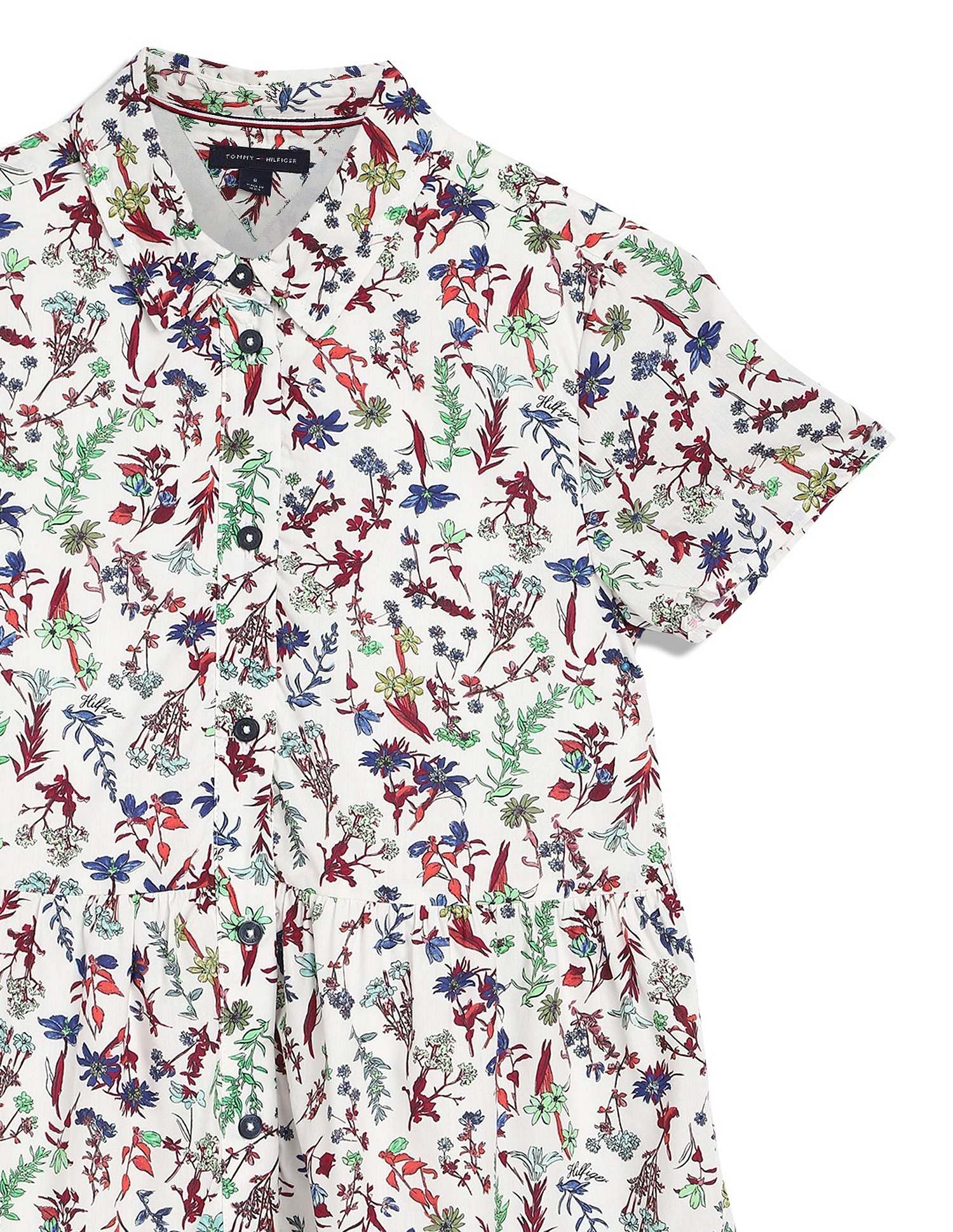 Tommy Hilfiger Kids Girls Printed Regular-Fit Cotton Dress