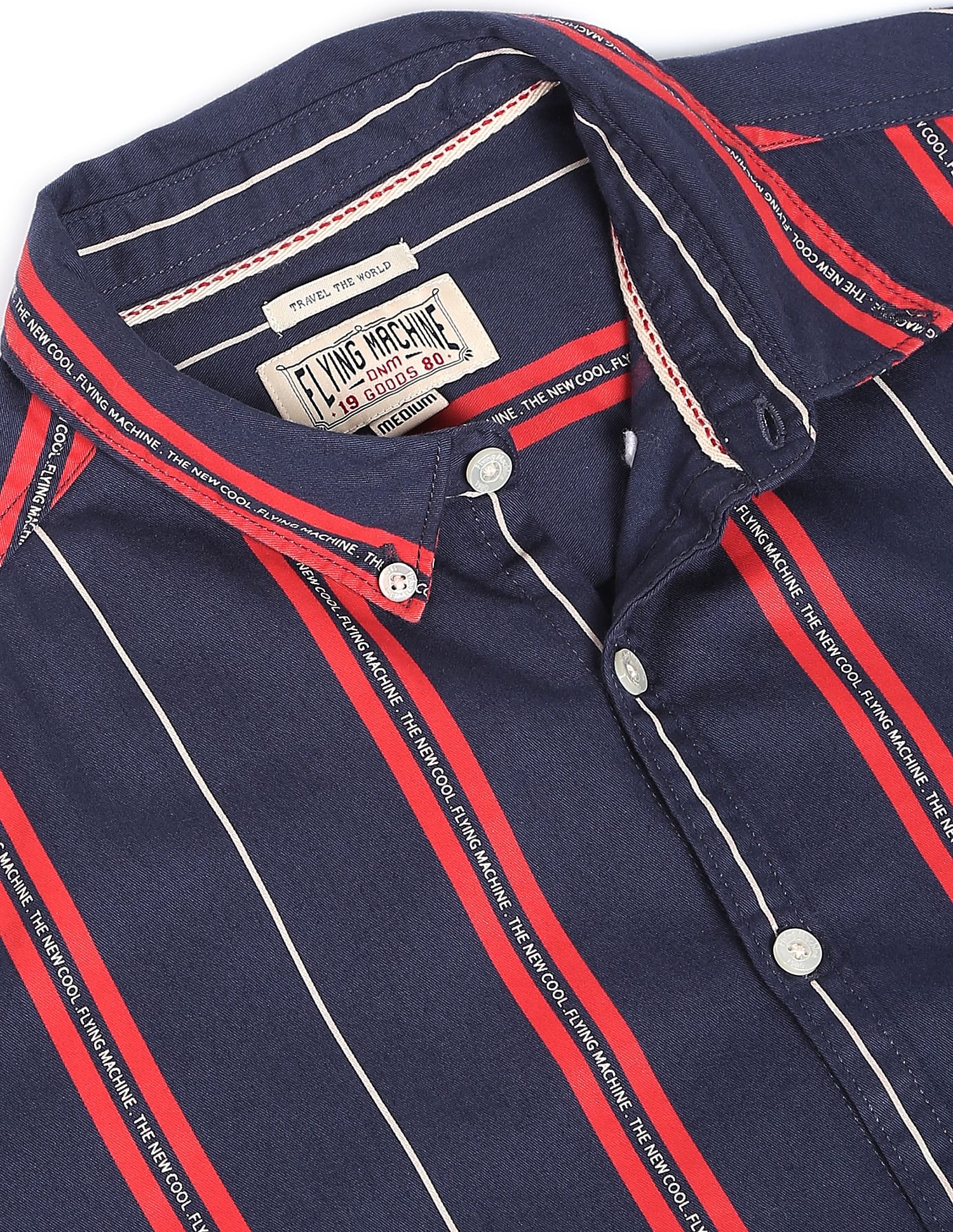 Flying Machine Vertical Stripe Twill Shirt