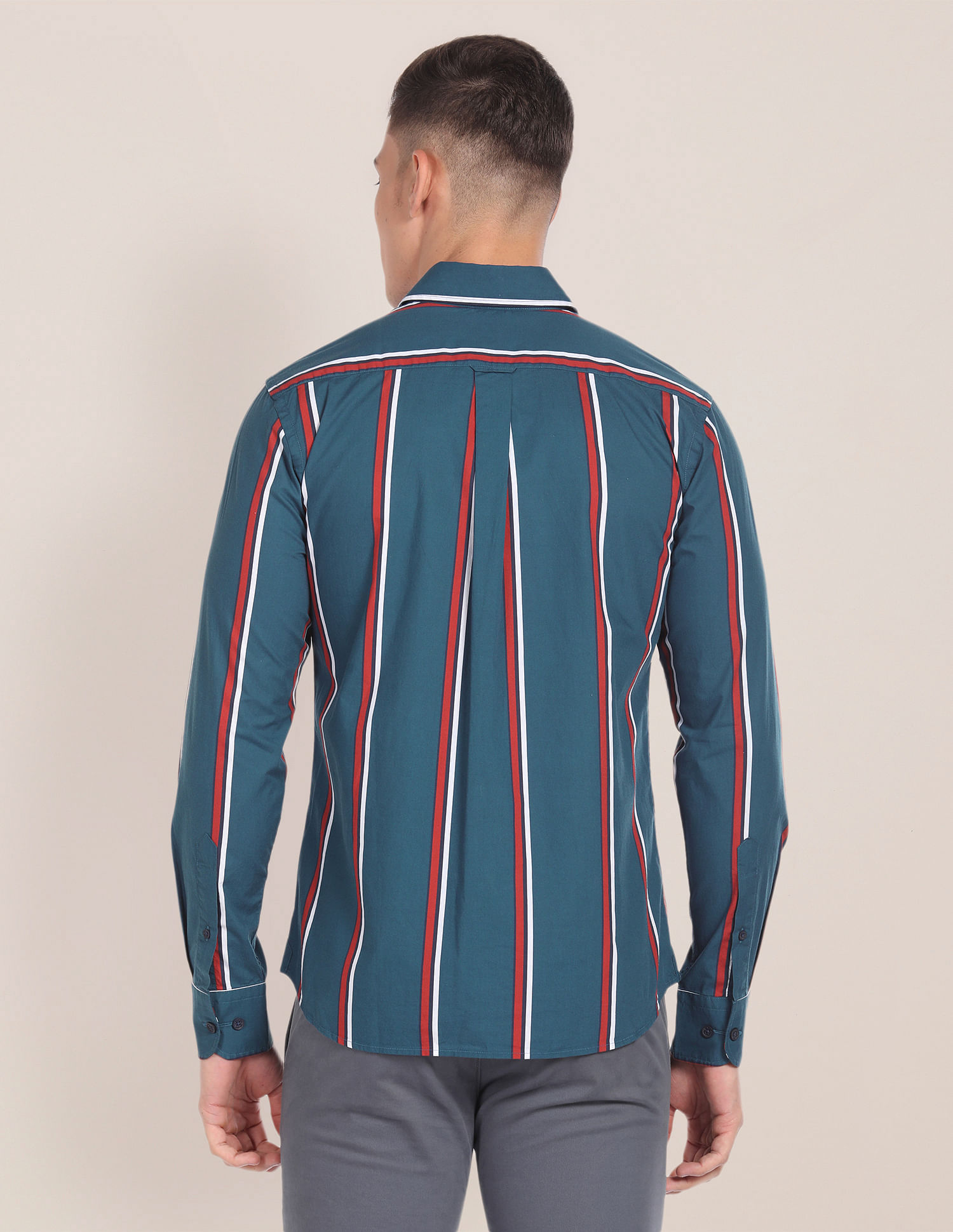 U.S. Polo Assn. Spread Collar Vertical Stripe Shirt