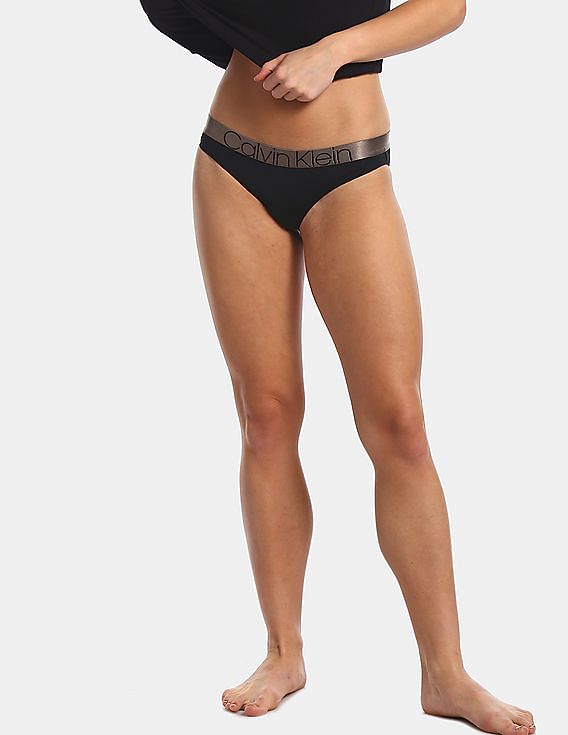 Calvin Klein Women's Bonded Flex Seamless High-rise Bikini Brief Underwear  Qd5160 In Black