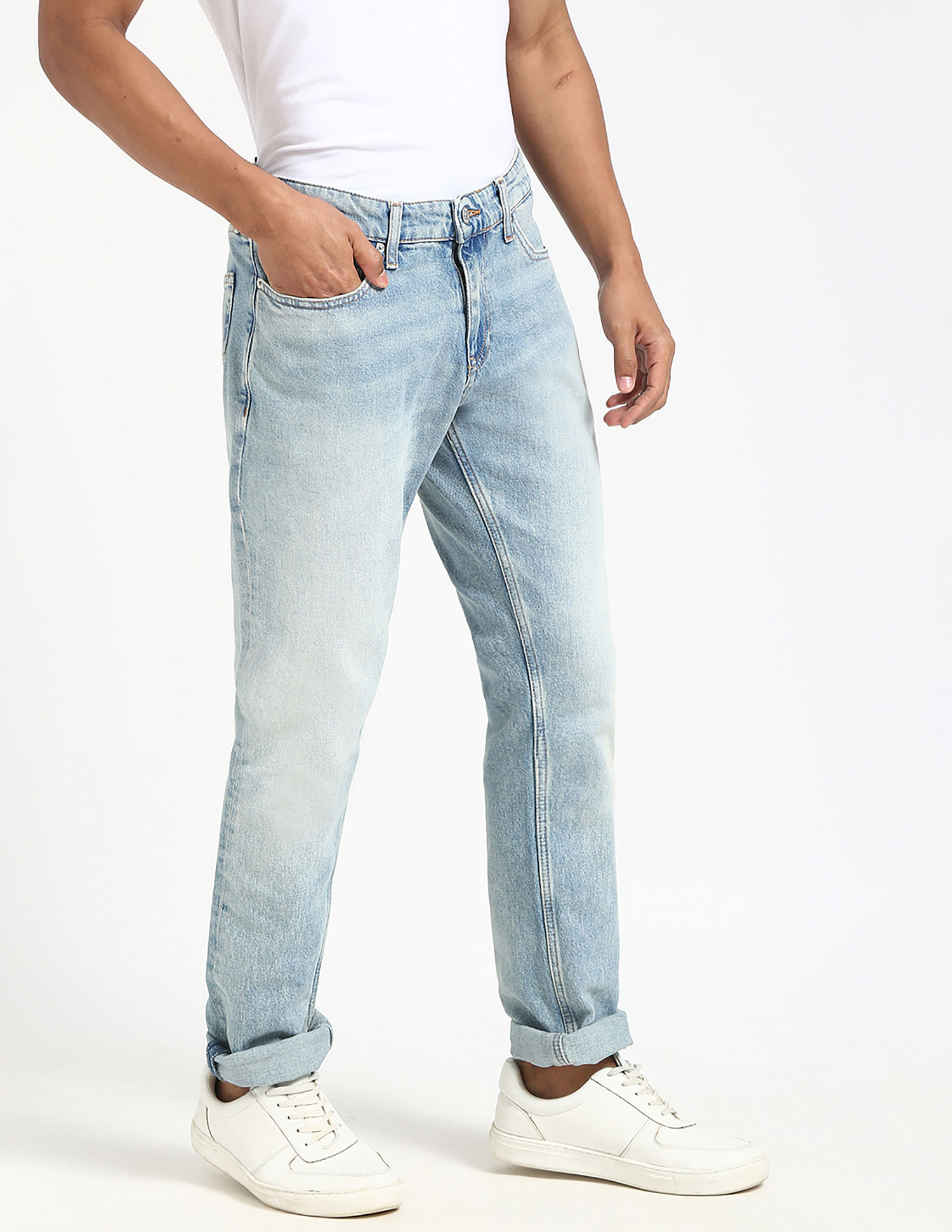 Tommy Hilfiger Mid-Wash Regular-Fit Mid-Rise Jeans