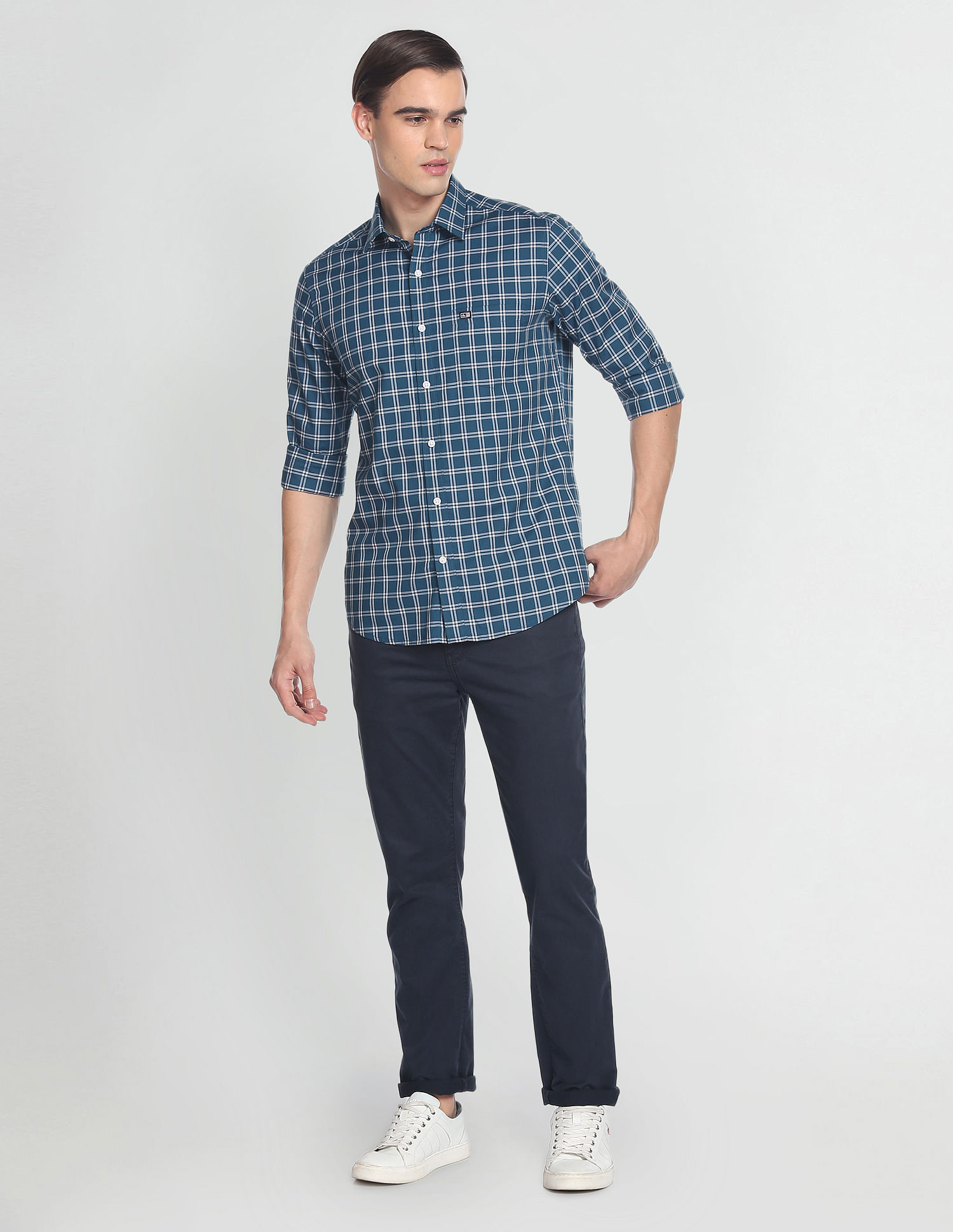 Arrow Sports Twill Tartan Check Cotton Casual Shirt