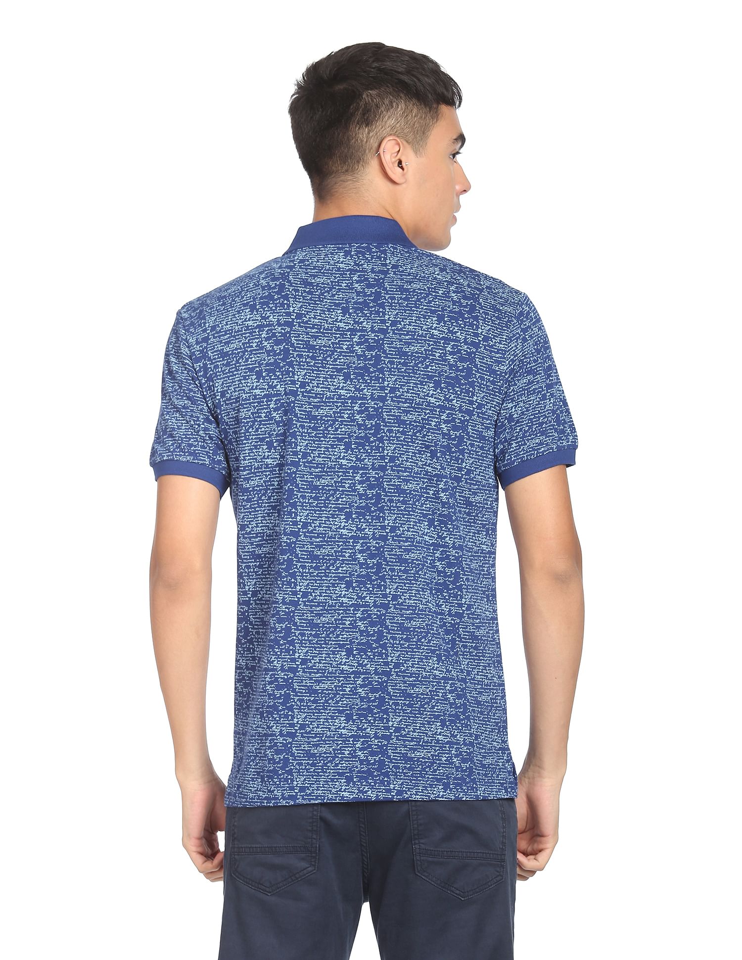 Flying Machine Typographic Print Polo Shirt