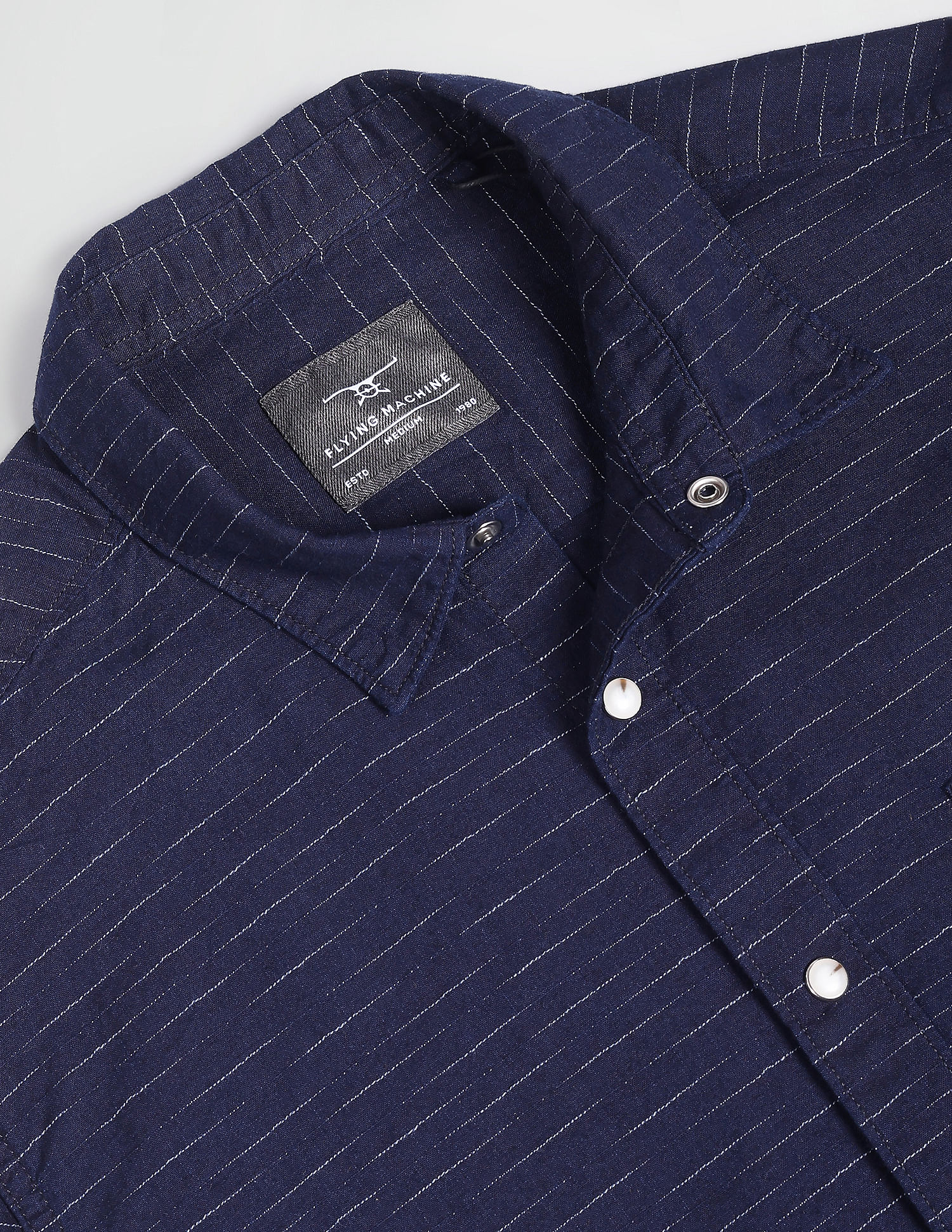 Flying Machine Horizontal Stripe Cotton Shirt