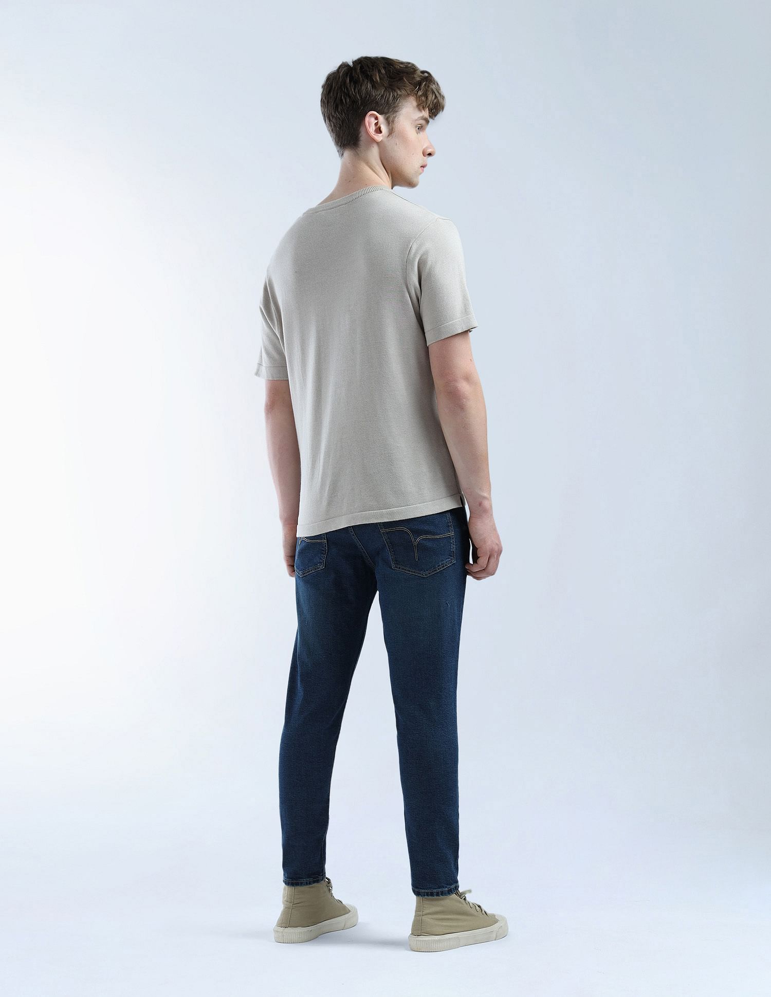 Flying Machine Stone Washed Mankle Relaxed Tapered Fit Jeans