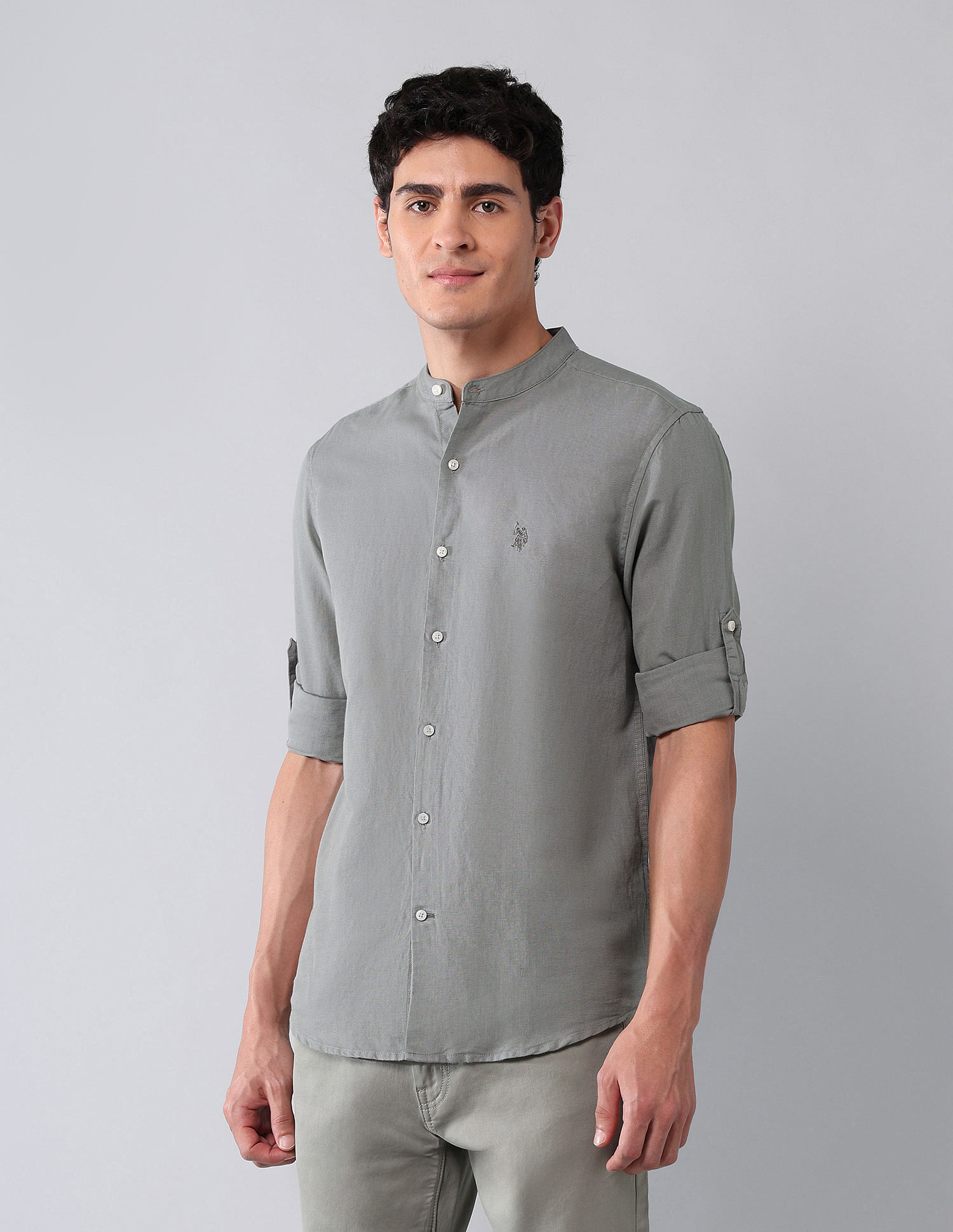 U.S. Polo Assn. Denim Co. Solid Regular Fit Poplin Shirt