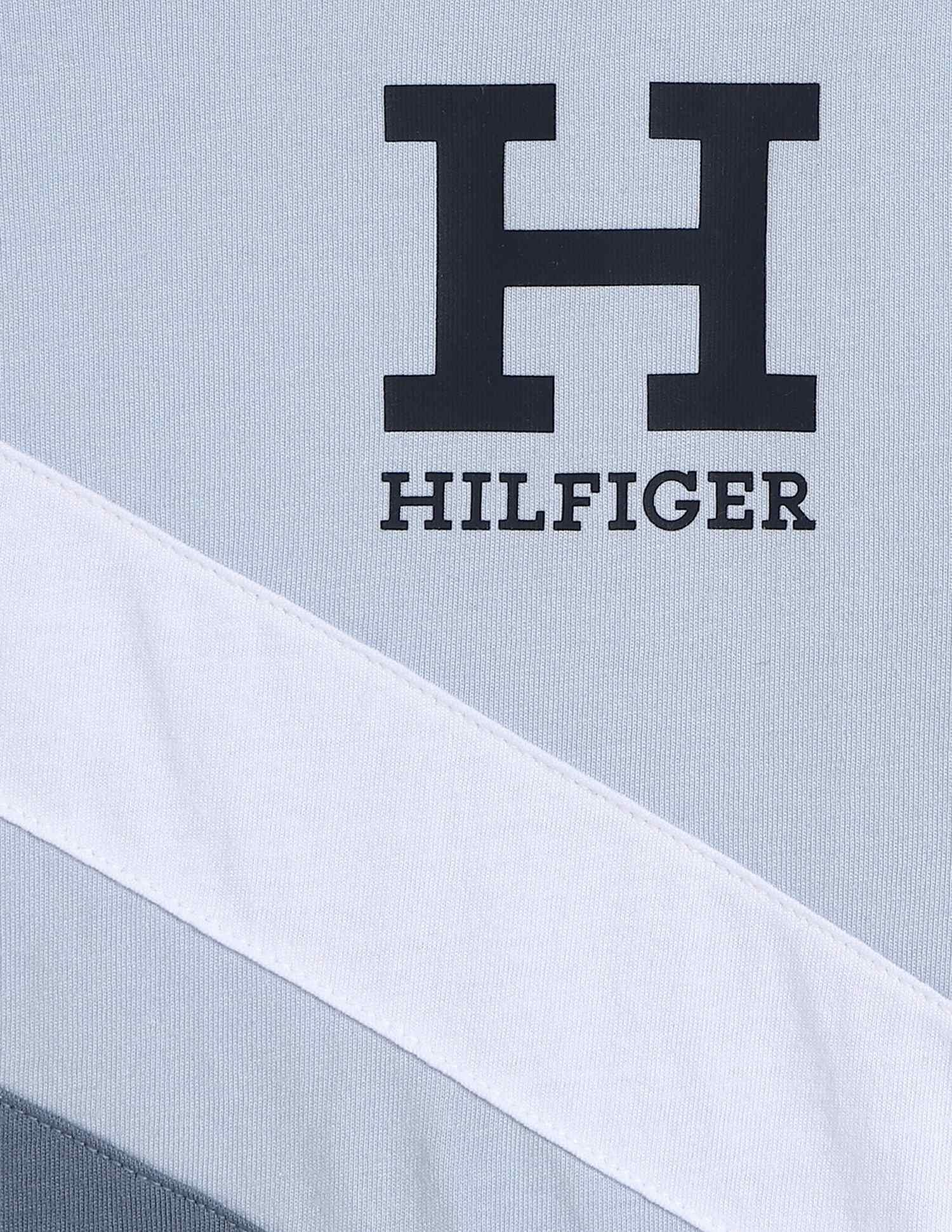 Tommy Hilfiger Boys Blue Diagonal Striped T-Shirt