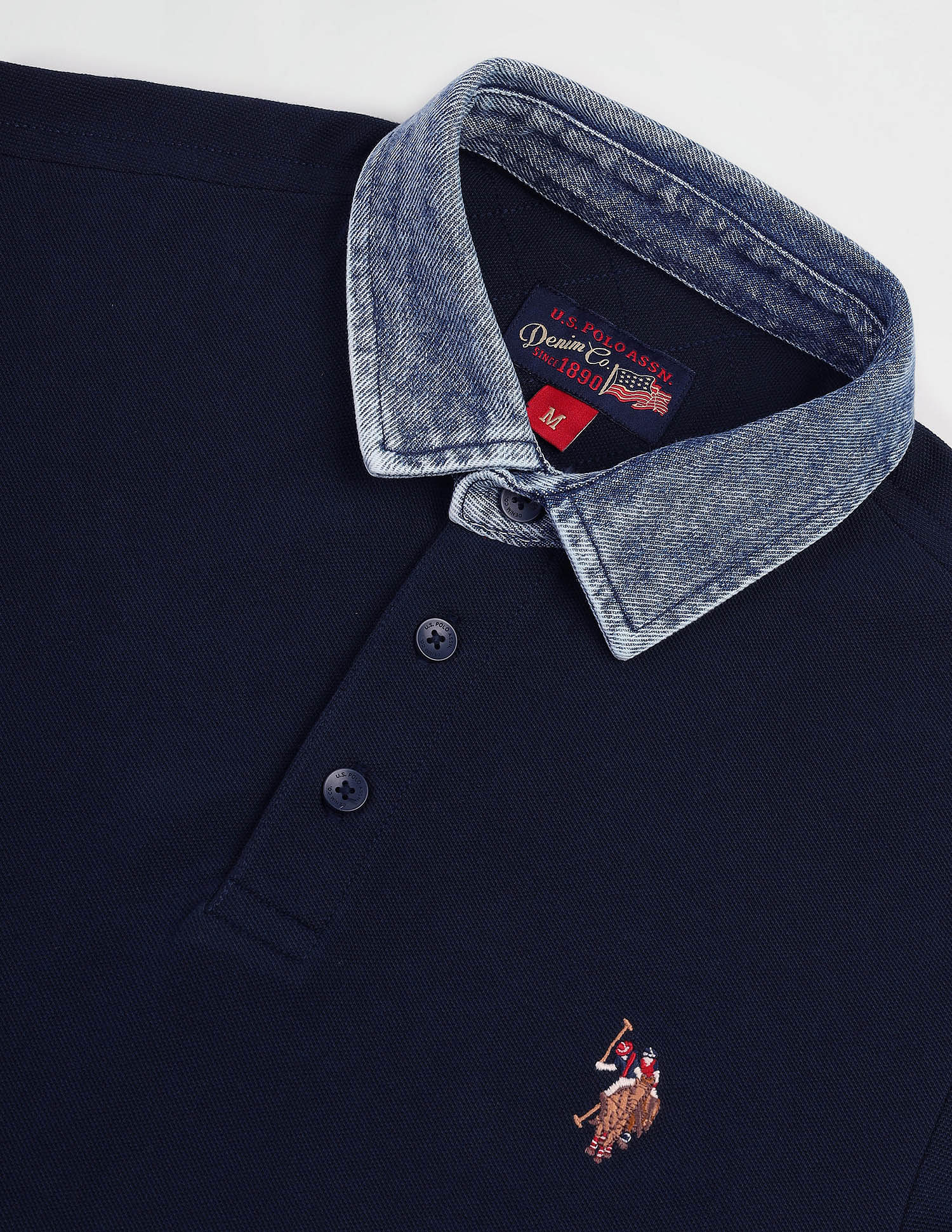 U.S. Polo Assn. Denim Co. Denim Collar Solid Polo Shirt