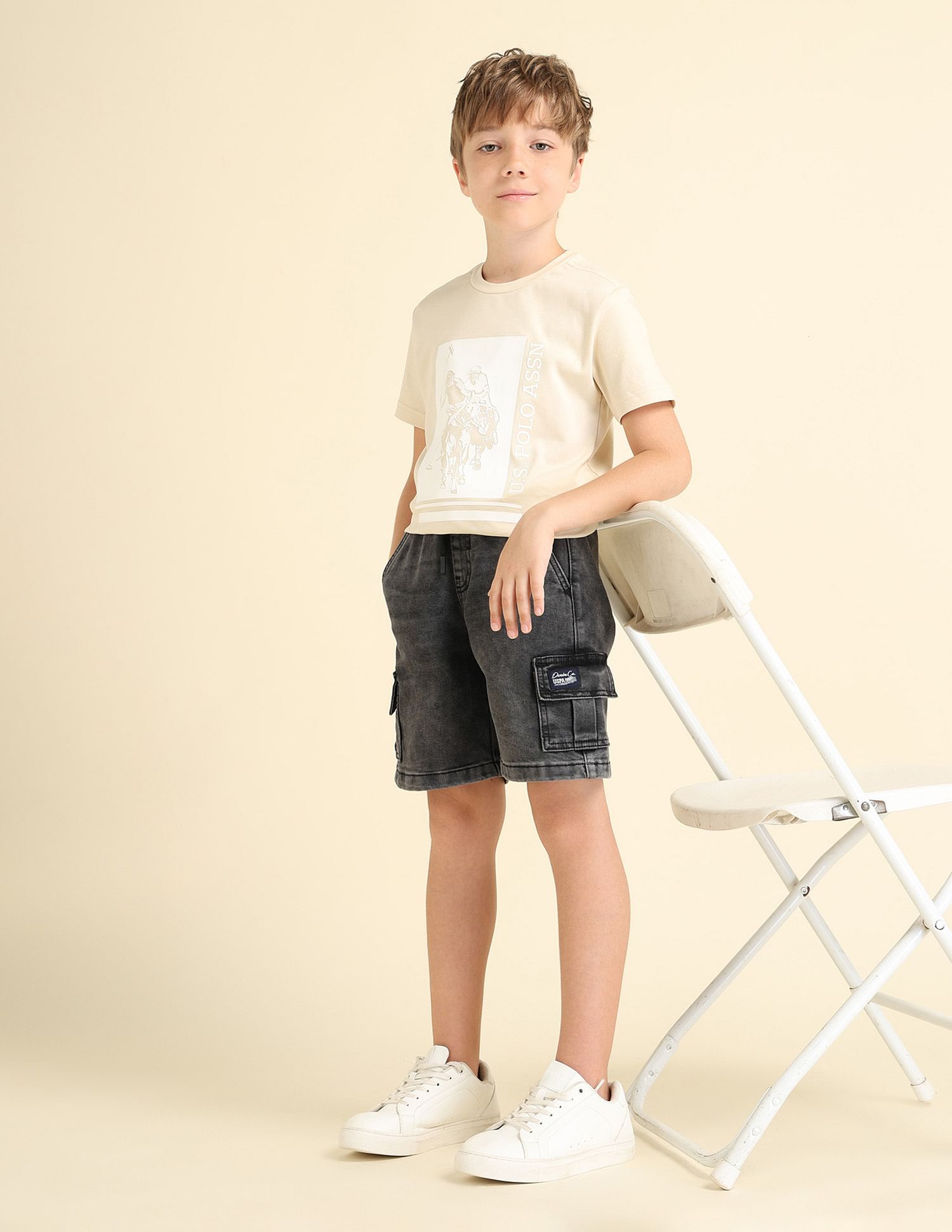 U.S. Polo Assn. Kids Boys Regular Fit Denim Shorts
