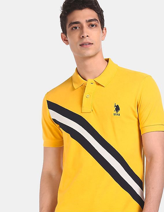 mustard yellow polo shirt mens