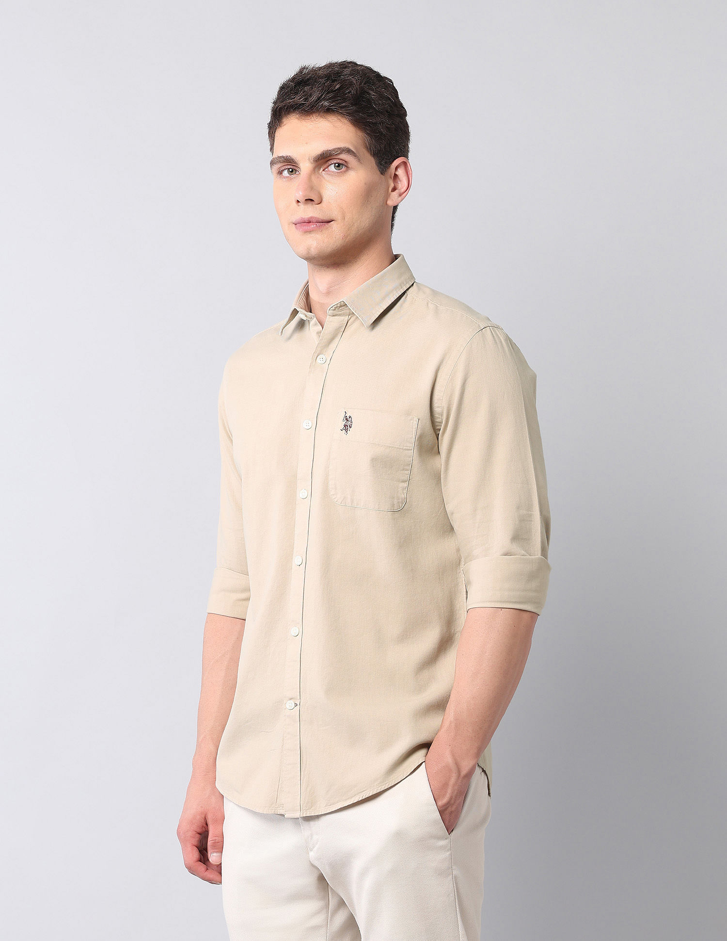 U.S. Polo Assn. Denim Co. Slim Fit Pure Cotton Twill Shirt