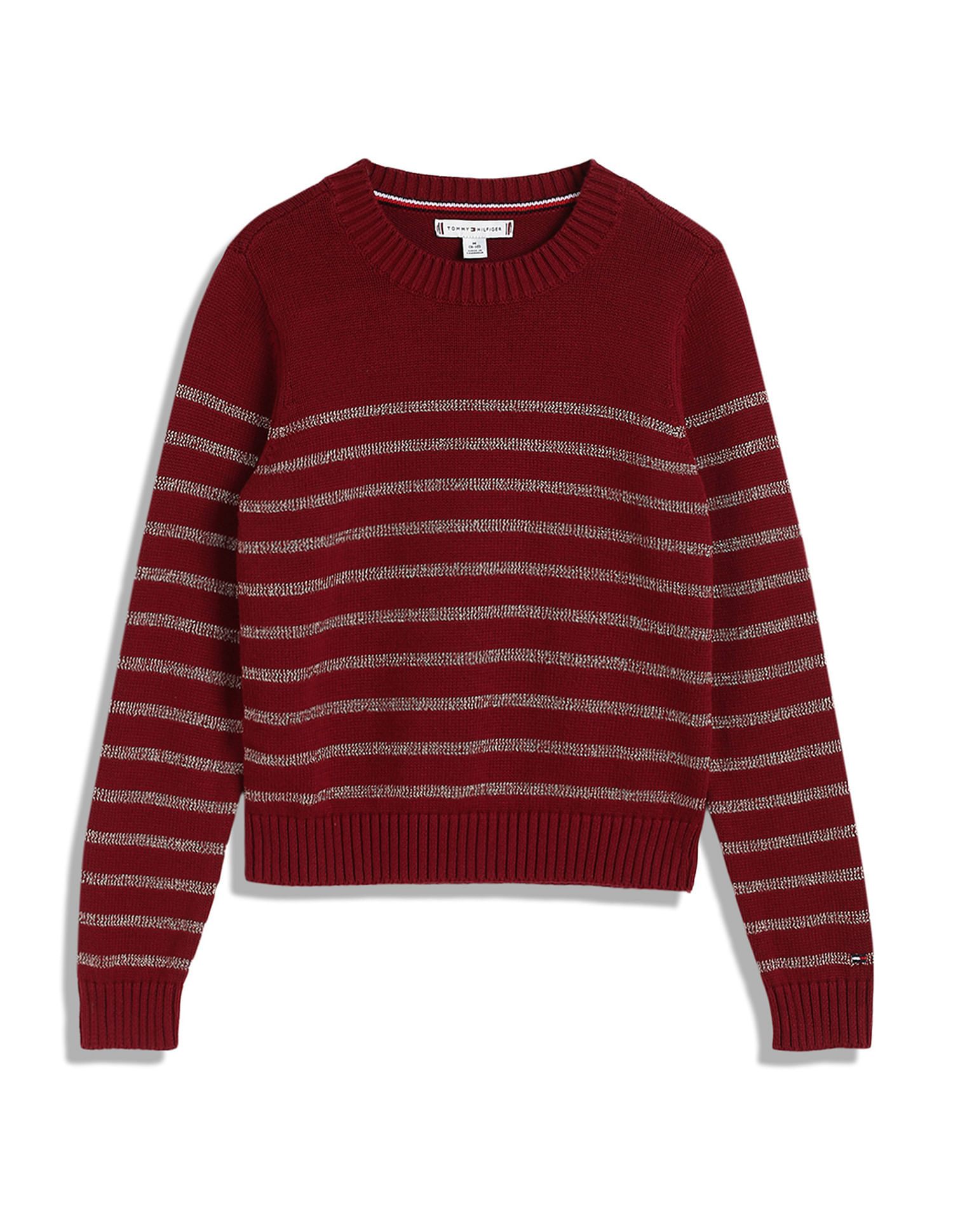 Tommy Hilfiger Kids Girls Round Neck Striped Sweatshirt