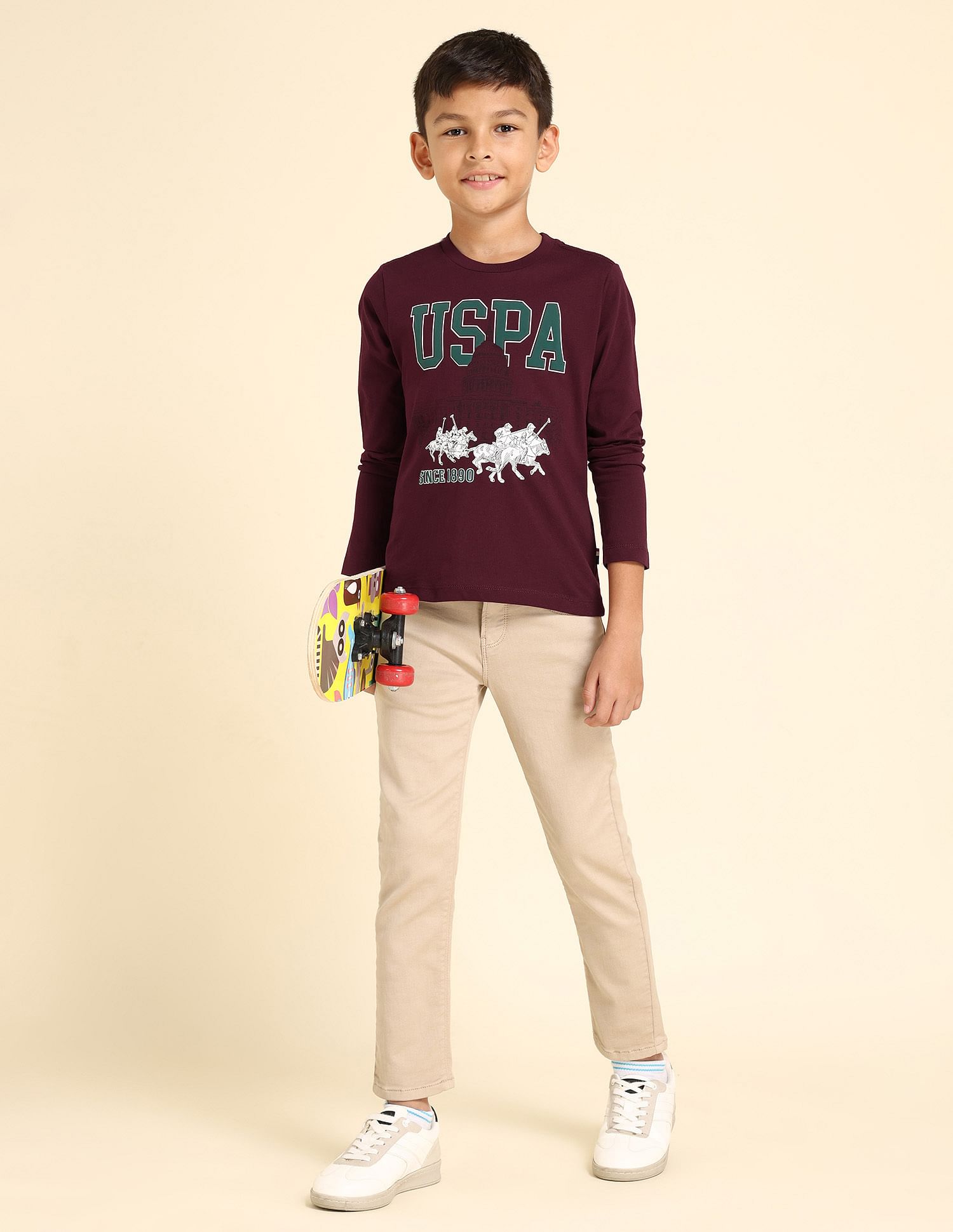 U.S. Polo Assn. Kids Boys Pure Cotton Regular T-shirt