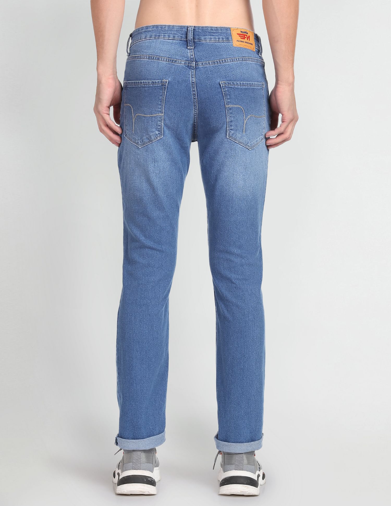Flying Machine Stone Wash Freddie Slim Straight Fit Jeans