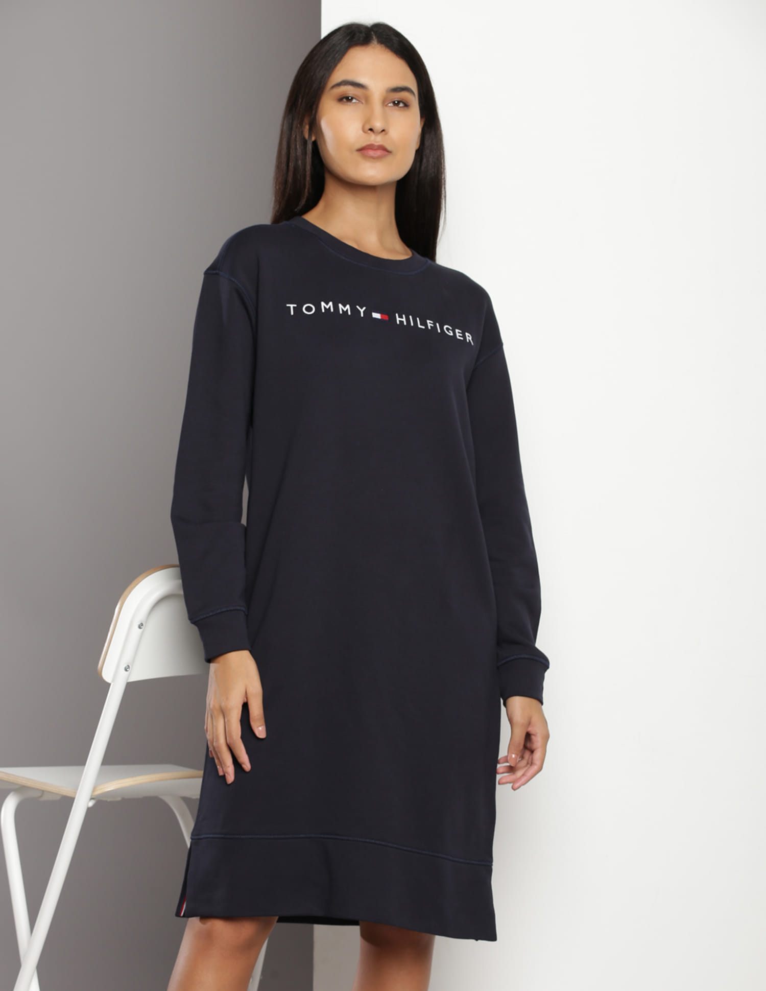 chinese dress ladies Tommy Hilfiger Women's Sportswear Puff Sleeve Lurex Dress, Pink, Medium at  Amazon Women's Clothing store main image 1
