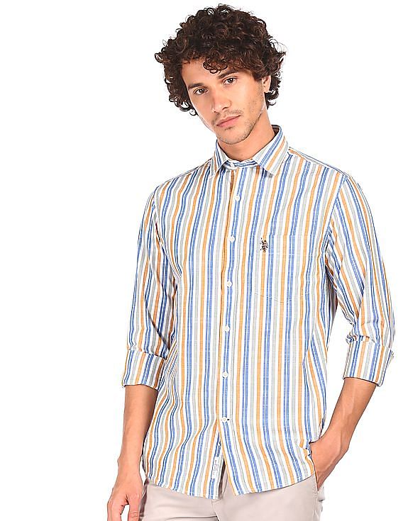 white striped casual shirt