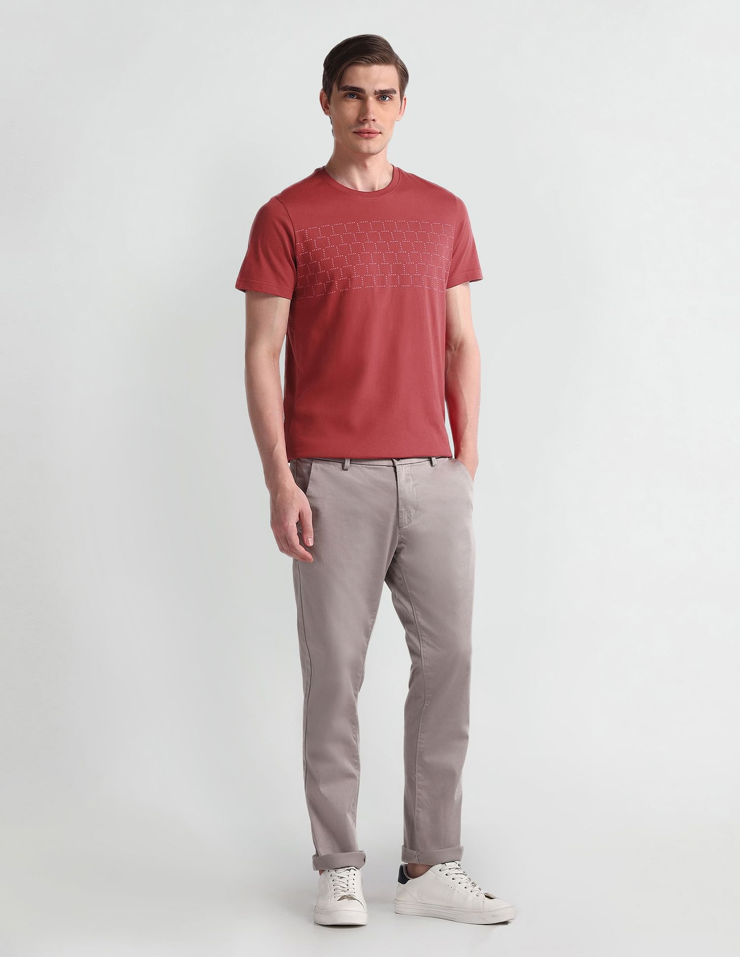 Arrow Sport Brand Printed Crew Neck T-Shirt