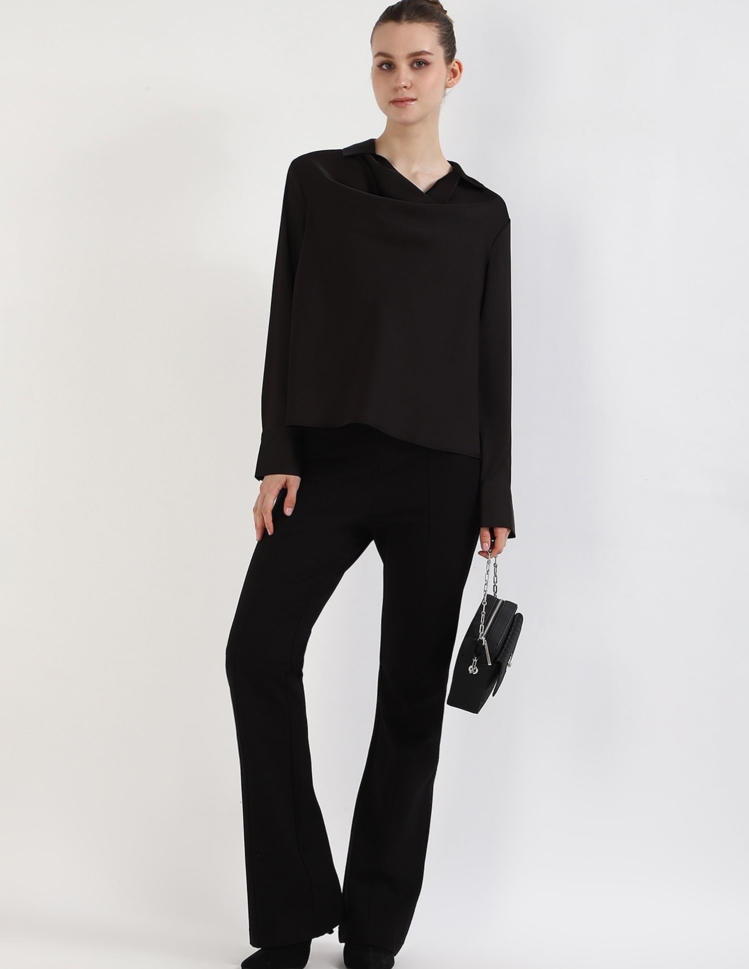 Calvin Klein Jeans Regular-Fit Polyester Spread Collar Top