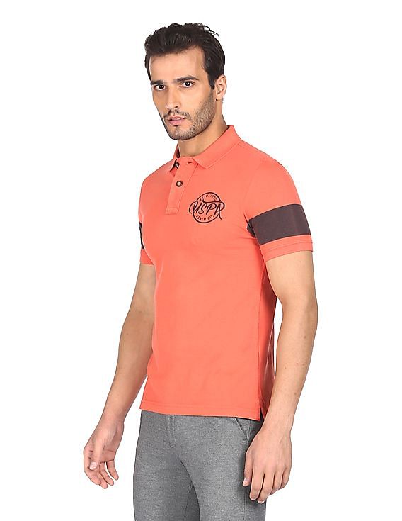 U.S. Polo Assn. Denim Co. Ribbed Collar Solid Polo Shirt