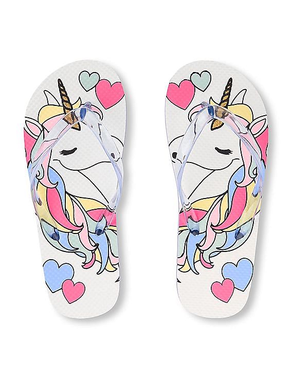 Kids unicorn flip discount flops