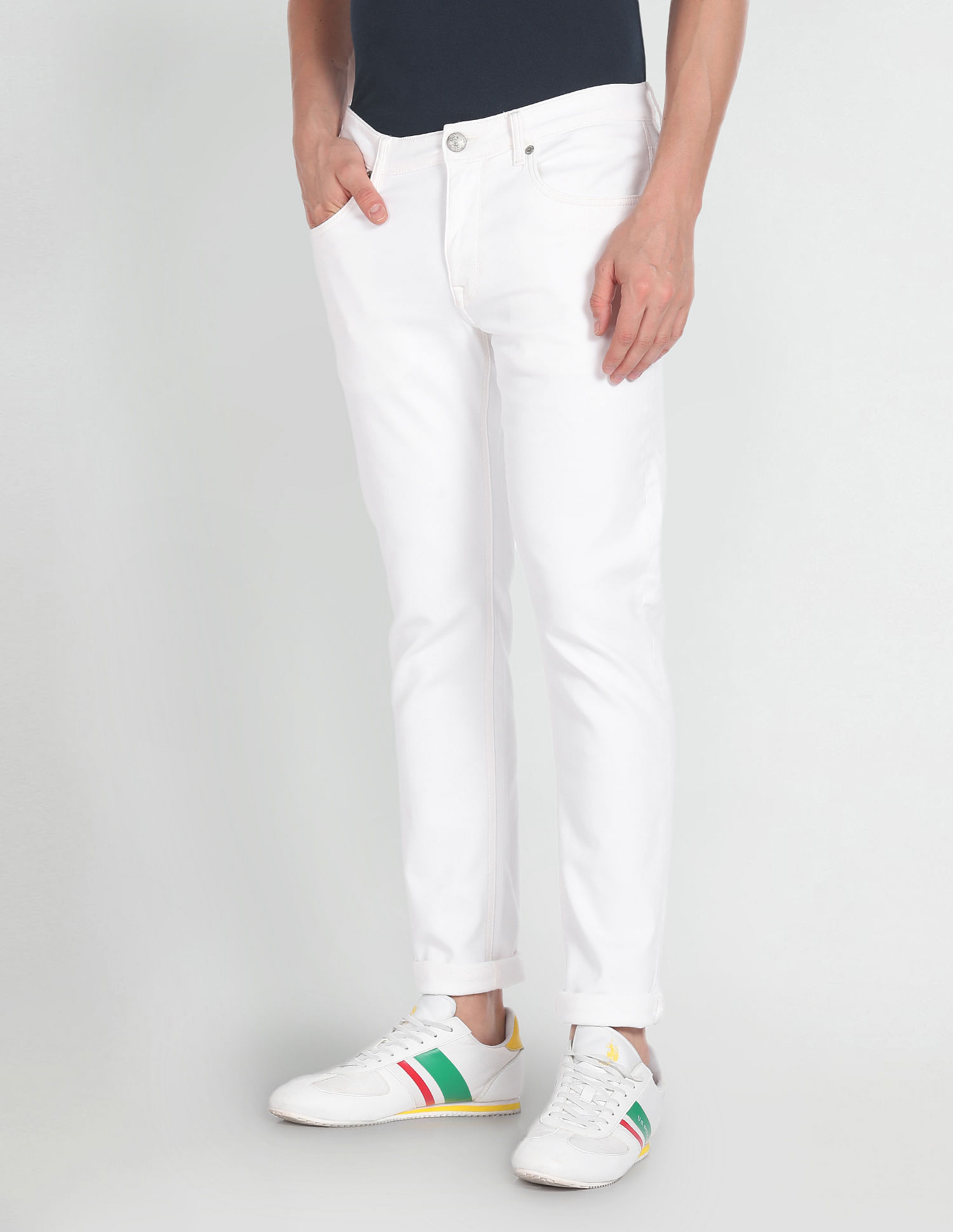 U.S. Polo Assn. Denim Co. Brandon Slim Tapered White Jeans