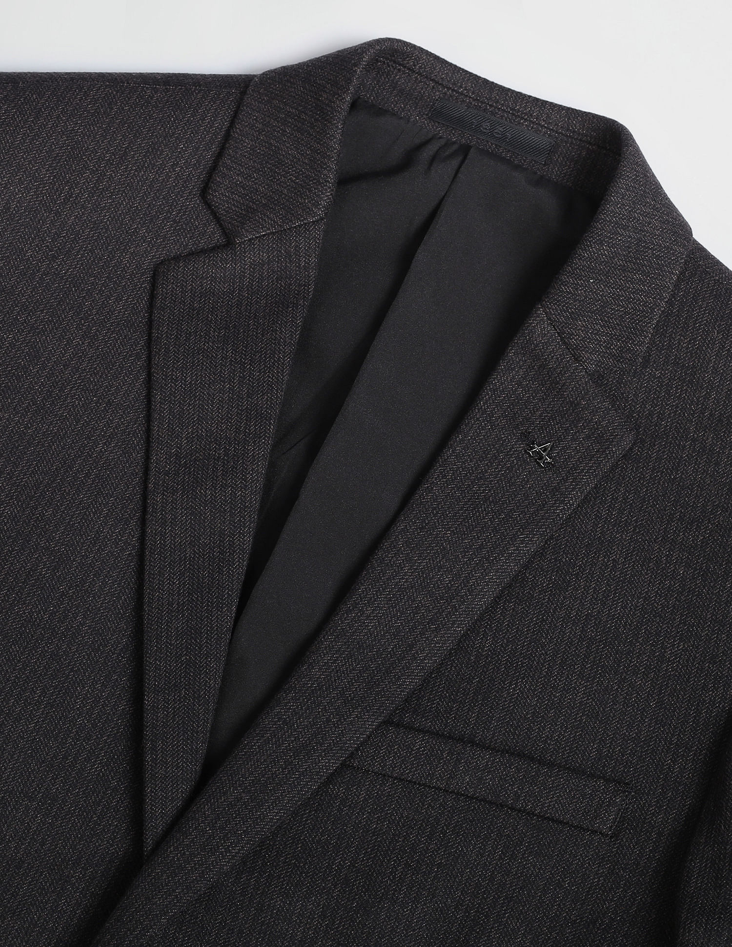 Arrow Notch Lapel Collar Knit Blazer