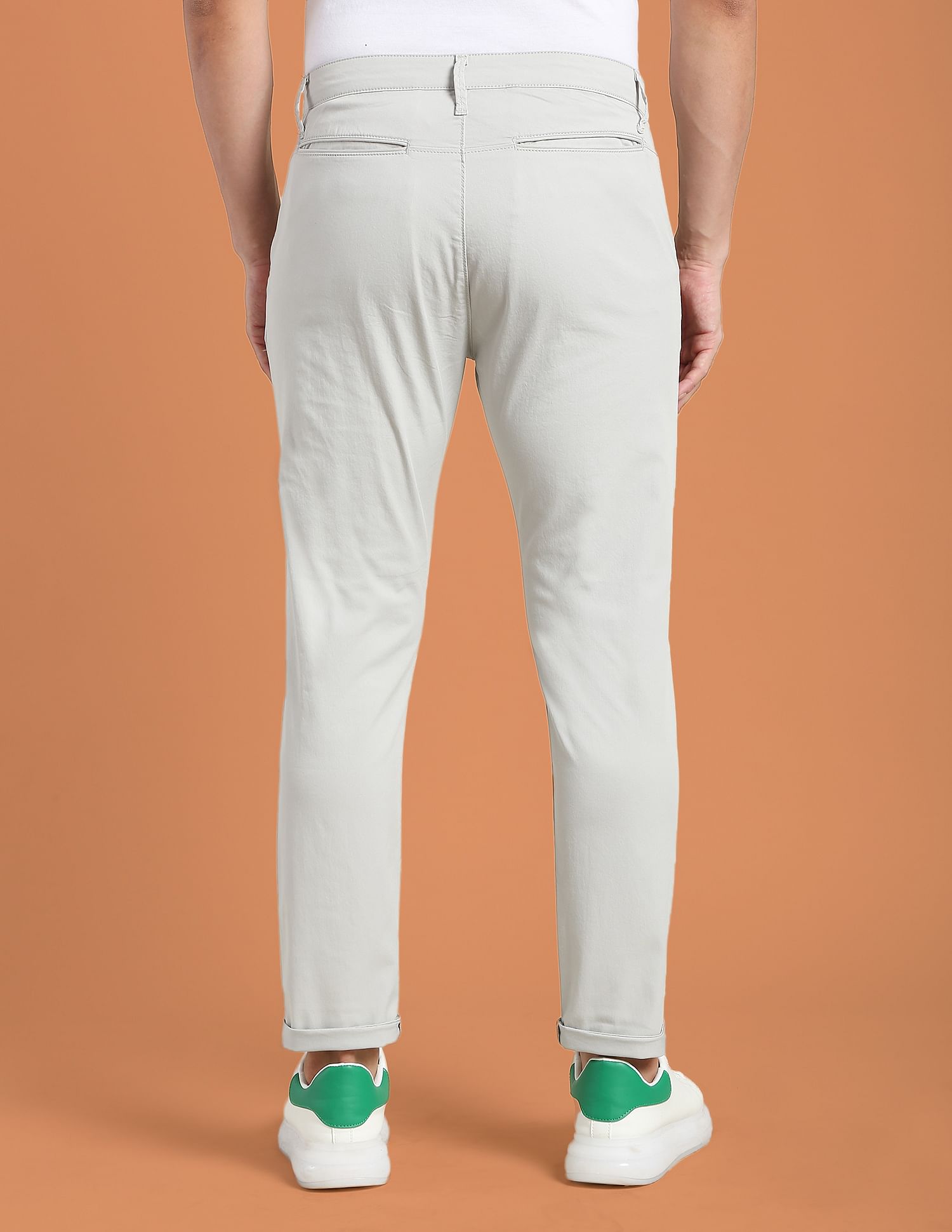 Flying Machine Mid Rise Solid F-Lite Trousers