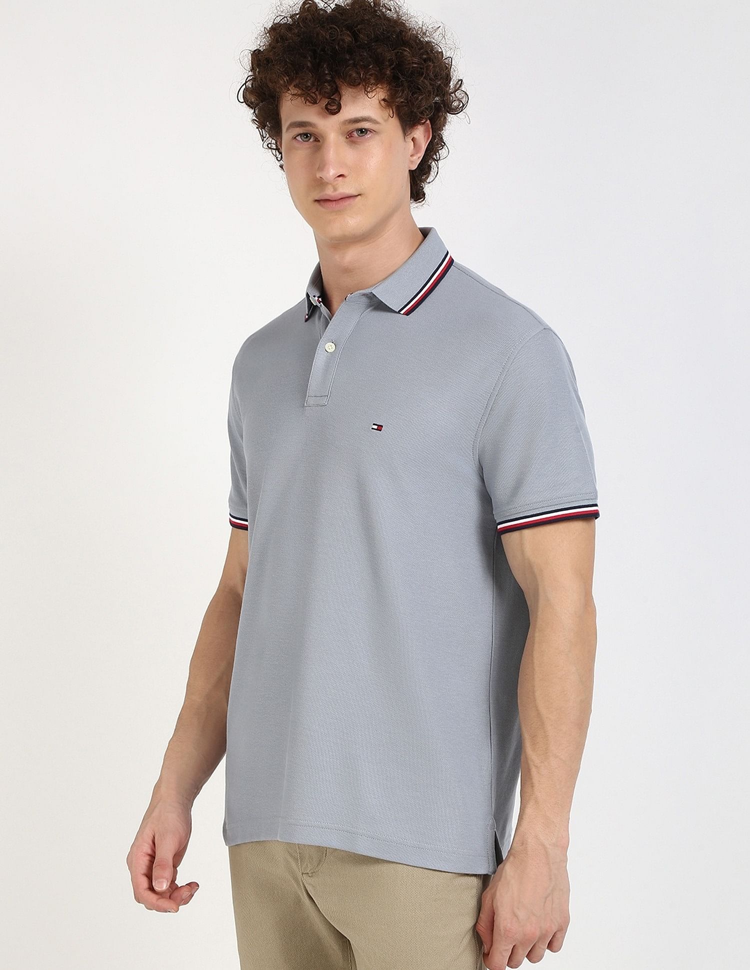 Tommy Hilfiger Solid Regular-Fit Cotton Polo Shirt