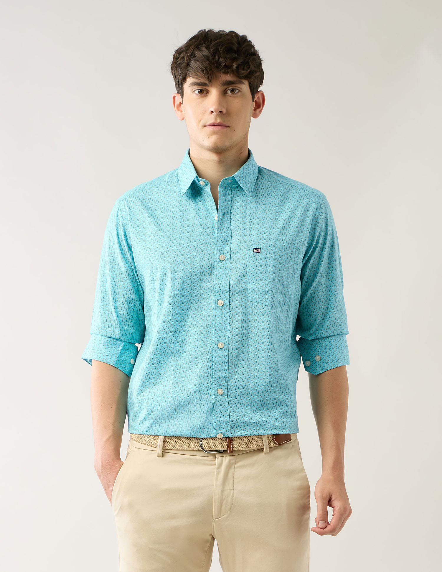 Arrow Sport Floral Printed Printed Slim Fit Shirt