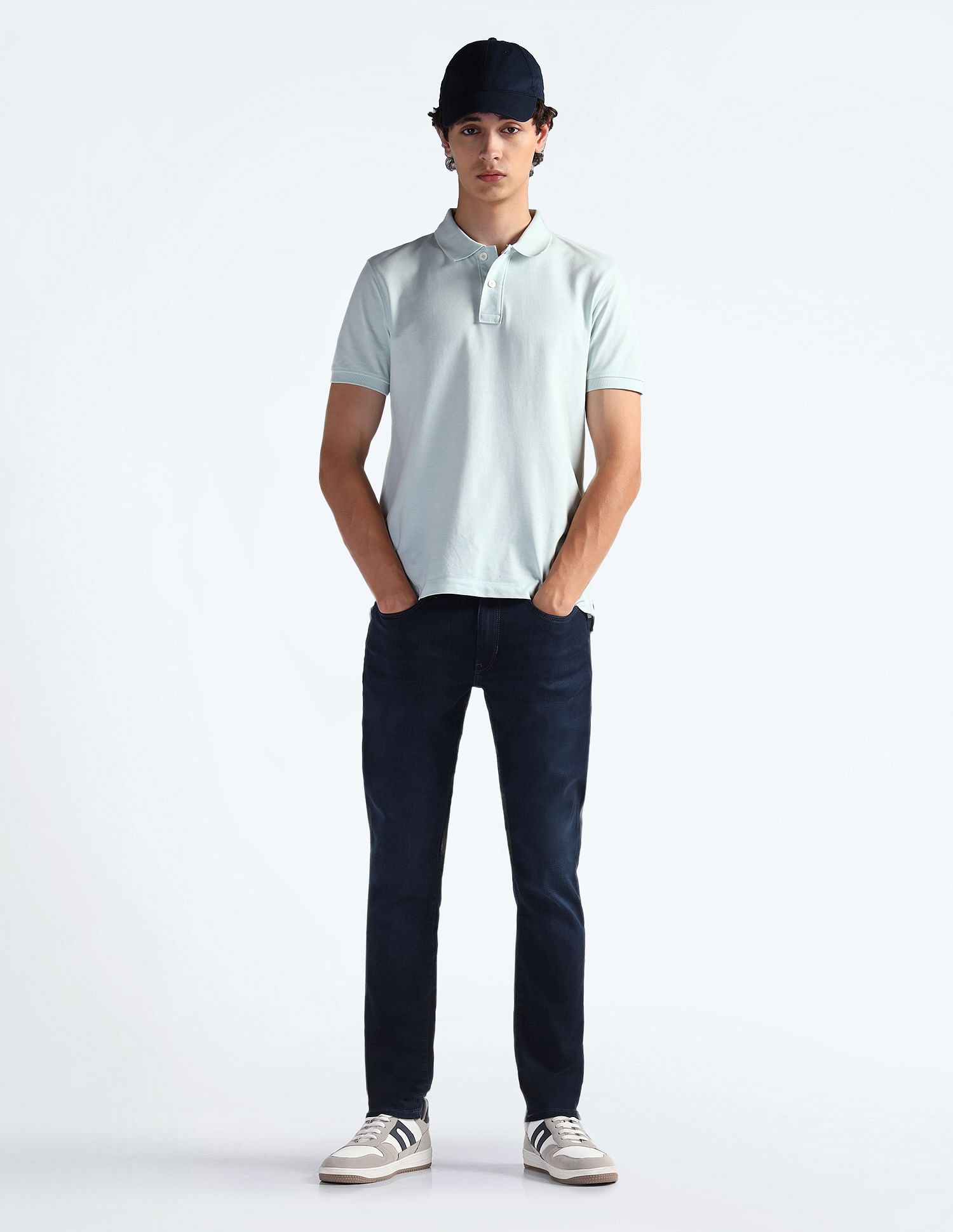 Flying Machine Mid Rise Slash Slim Tapered Fit Jeans