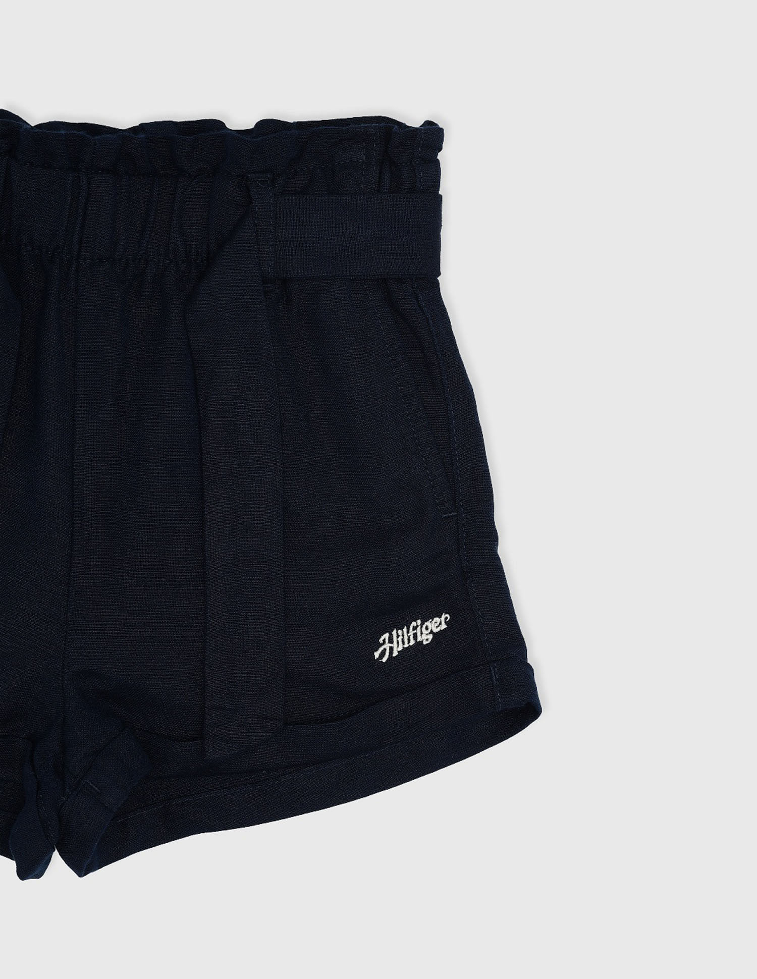 Tommy Hilfiger Kids Girls Solid Regular-Fit Linen Shorts