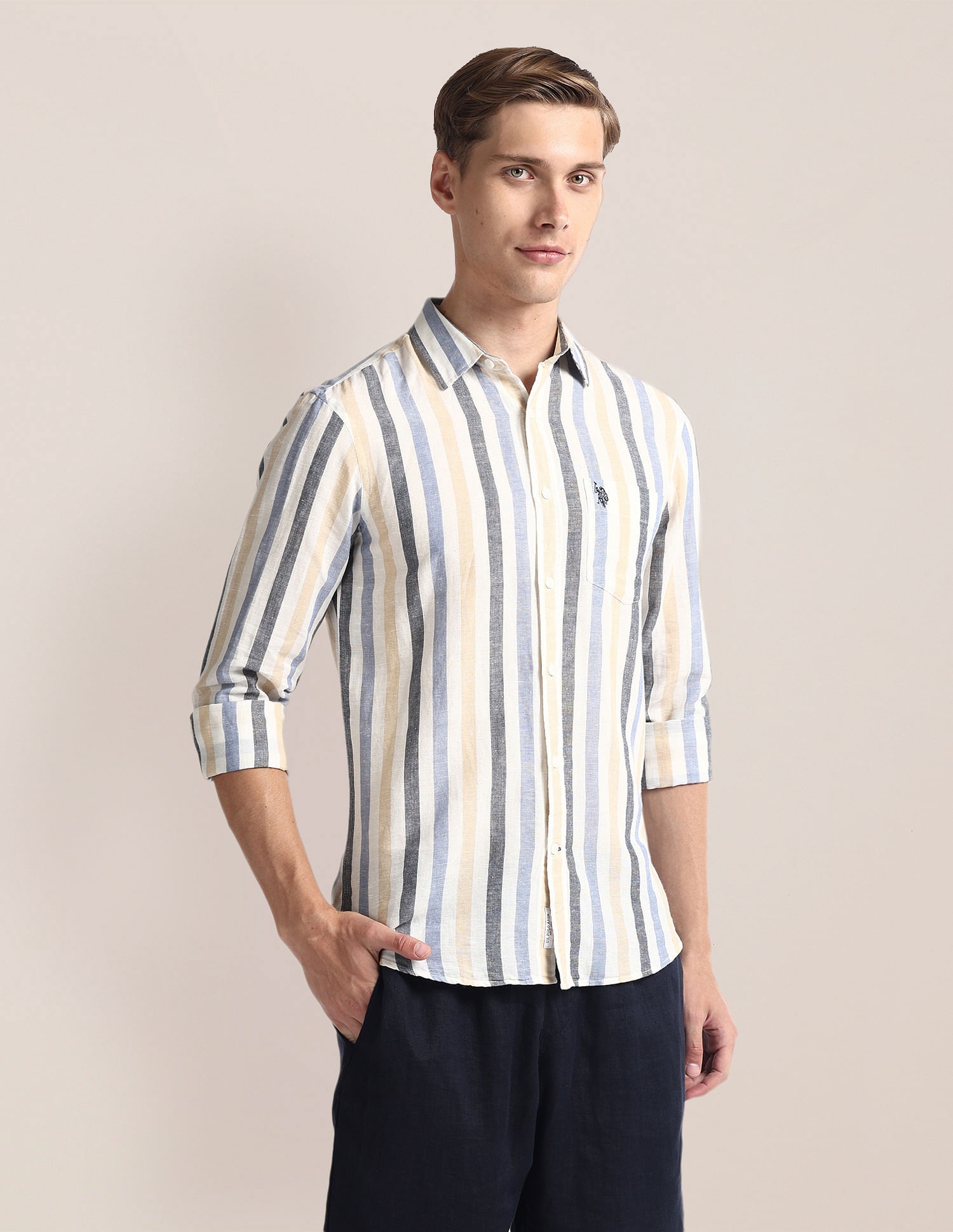 U.S. Polo Assn. Vertical Stripe Tailored Fit Shirt