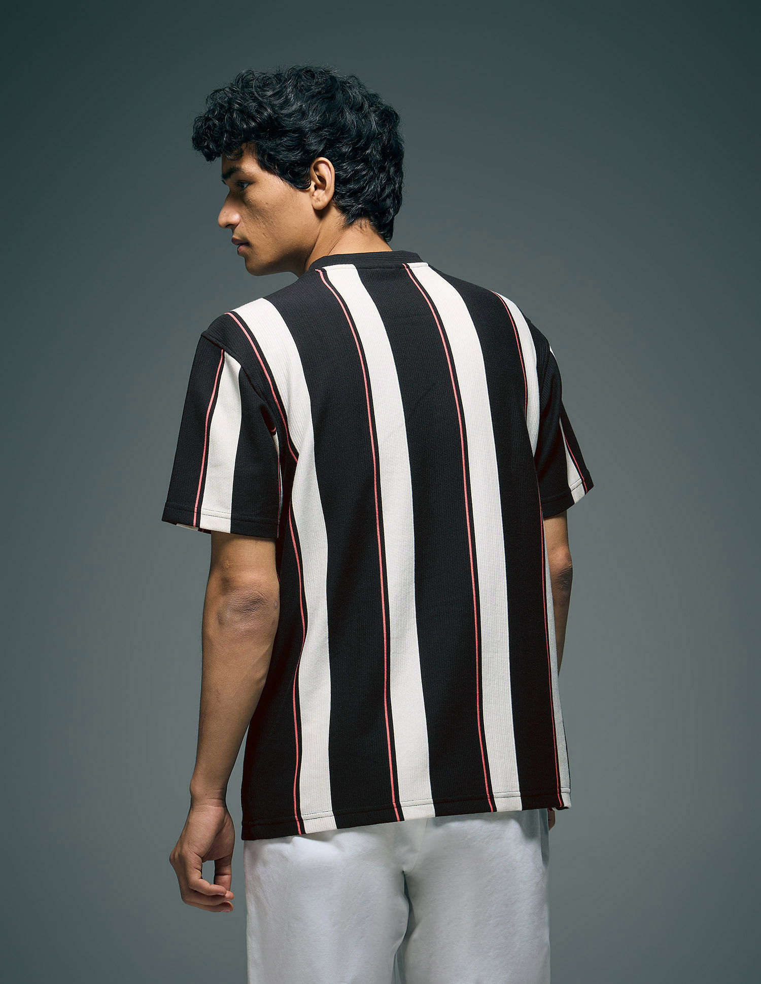 Flying Machine Vertical Striped Digitopia T-Shirt