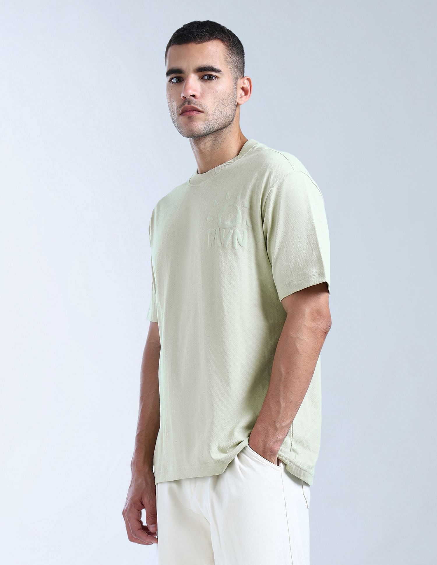 Flying Machine Embossed Pure Cotton T-Shirt