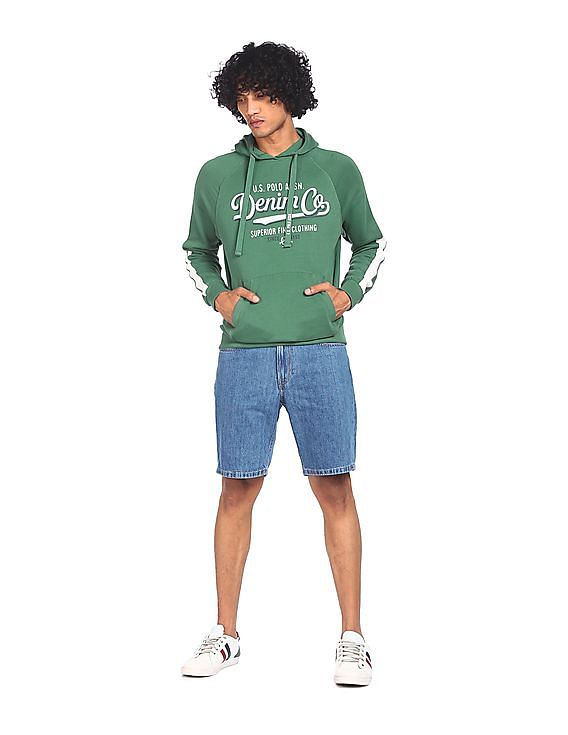 U.S. Polo Assn. Denim Co. Drawstring Brand Print Hooded Sweatshirt