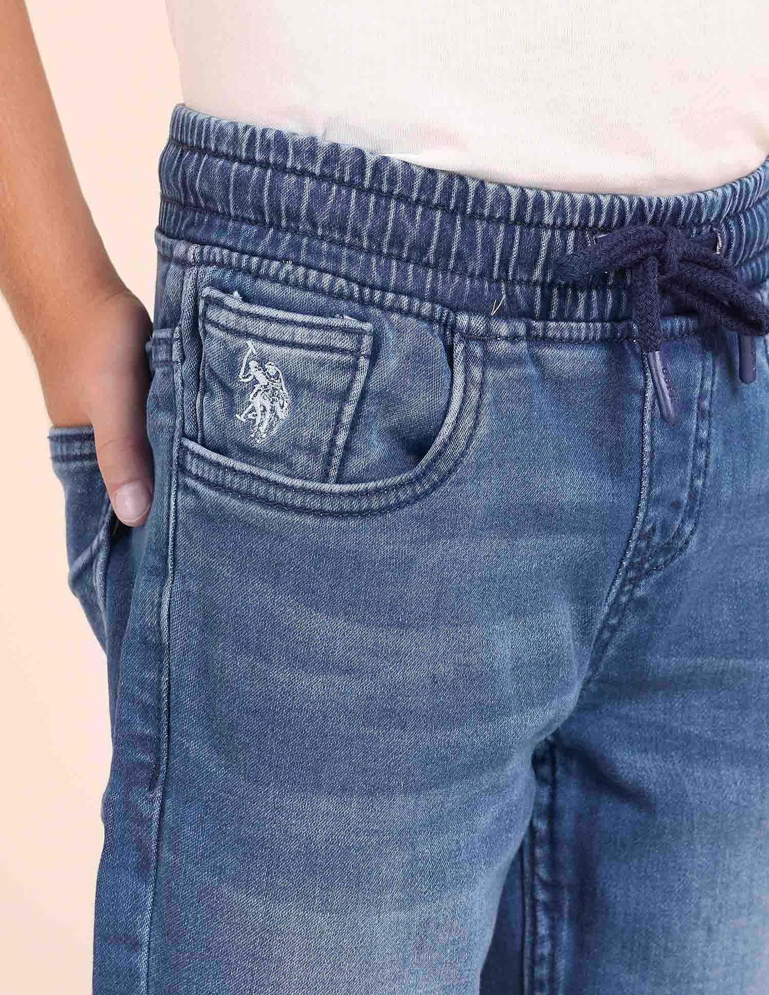 U.S. Polo Assn. Kids Boys Regular Fit Blue Jeans