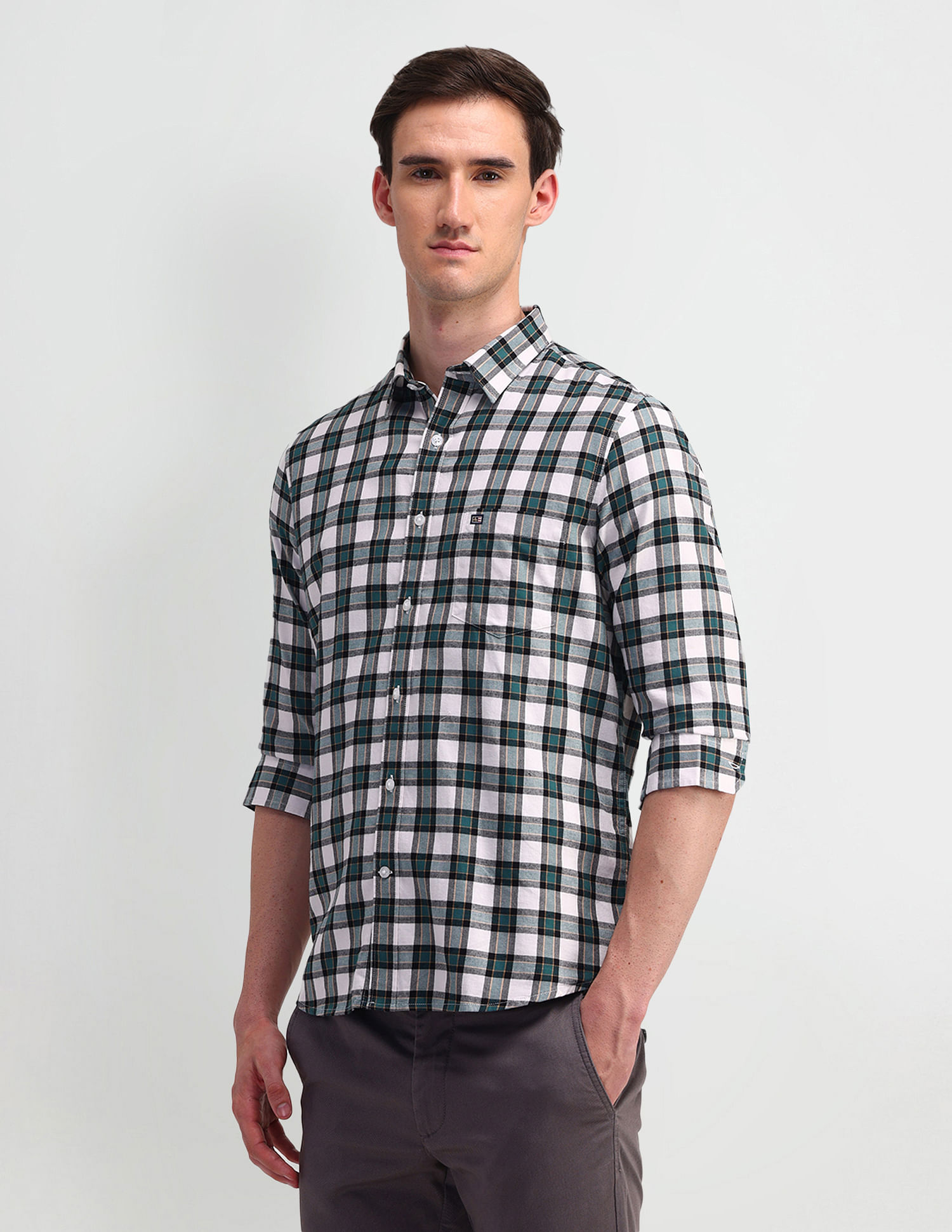Arrow Sport Gingham Checks Cotton Shirt