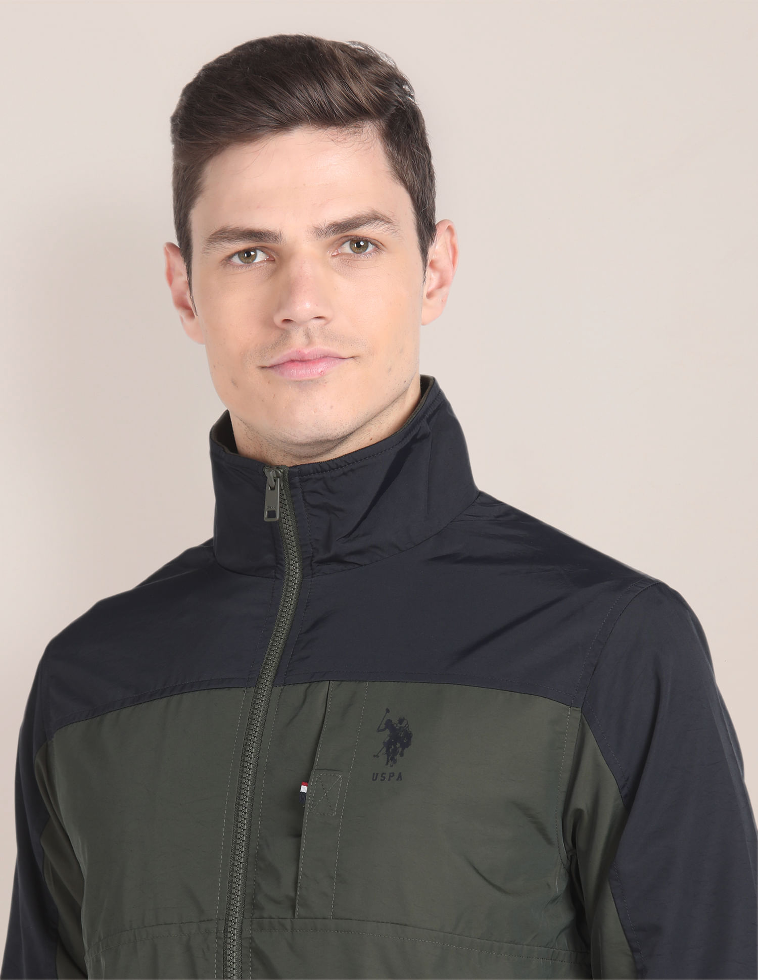 Buy U.S. Polo Assn. Colour Block Windcheater Jacket - NNNOW.com