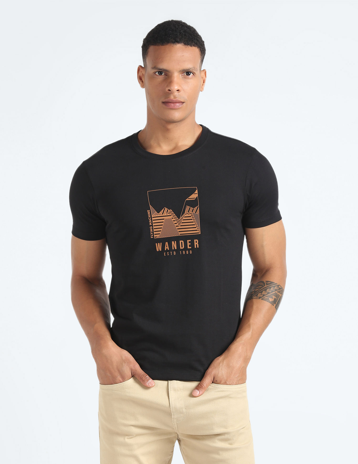 Flying Machine Graphic Print Slim T-Shirt