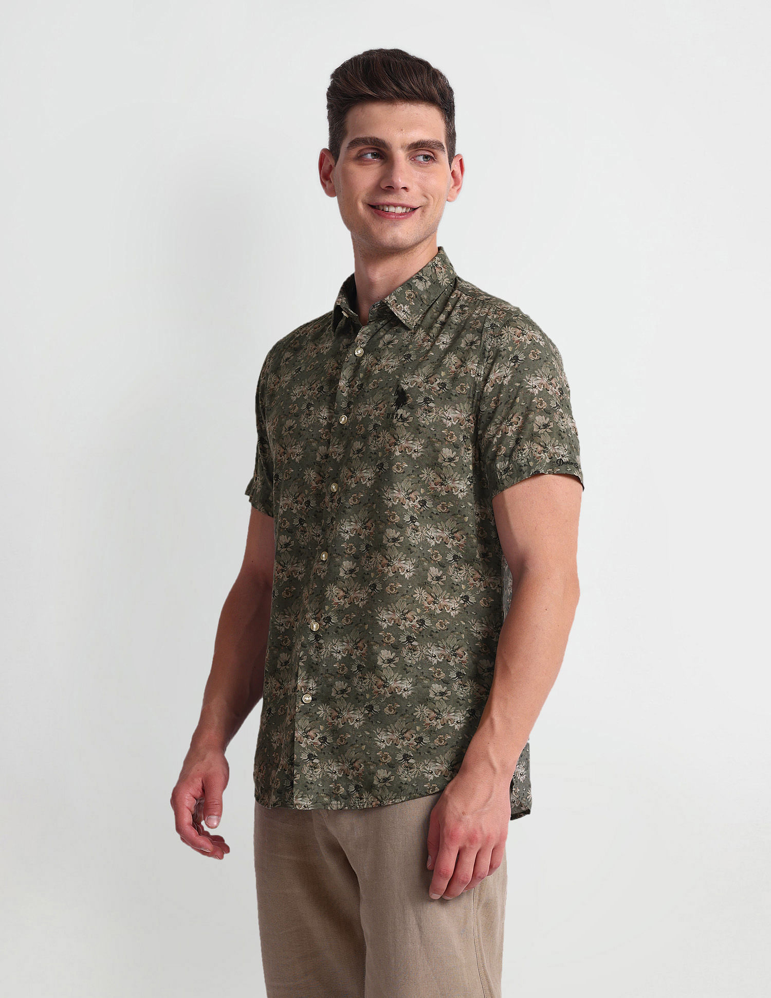 U.S. Polo Assn. Denim Co. Floral Print Slim Fit Shirt