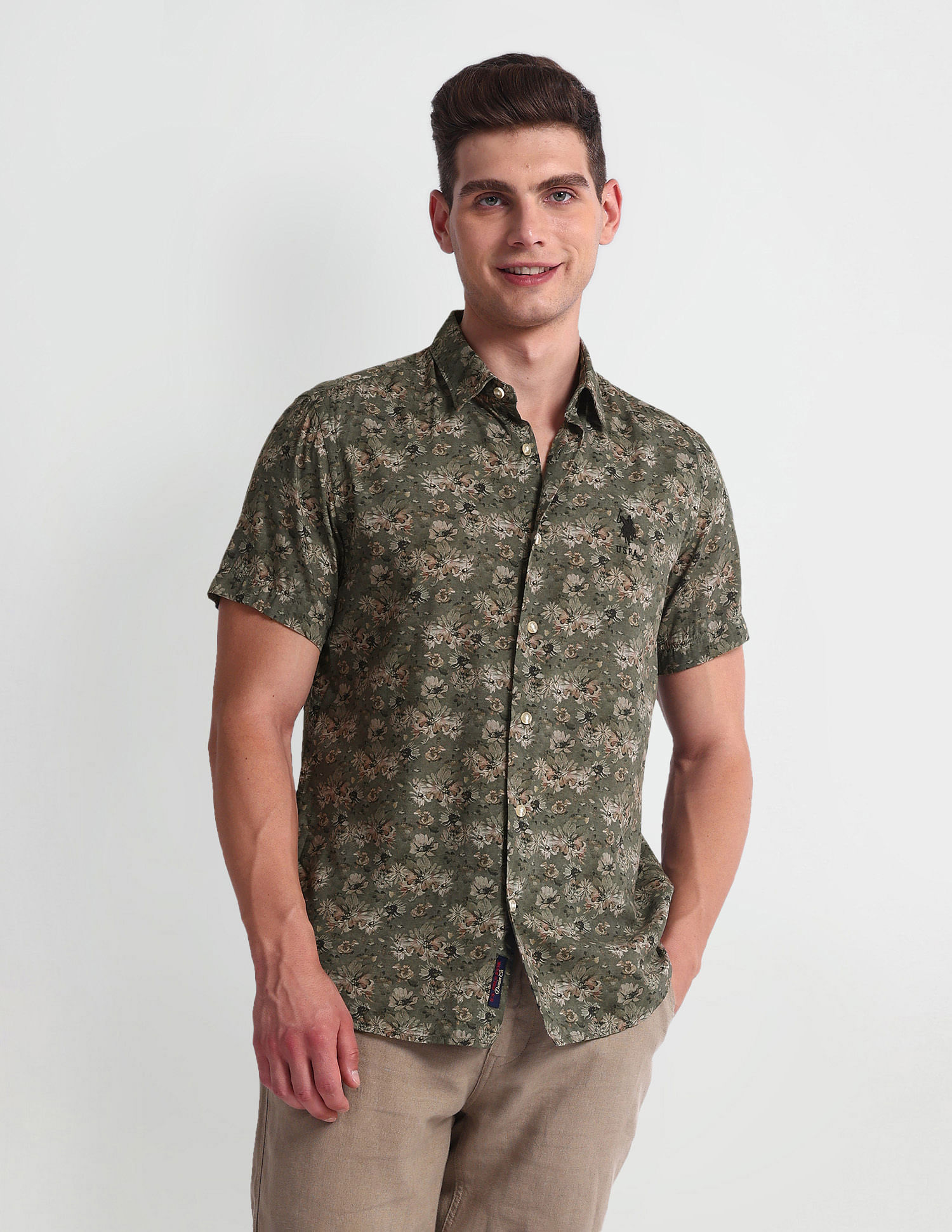 U.S. Polo Assn. Denim Co. Floral Print Slim Fit Shirt